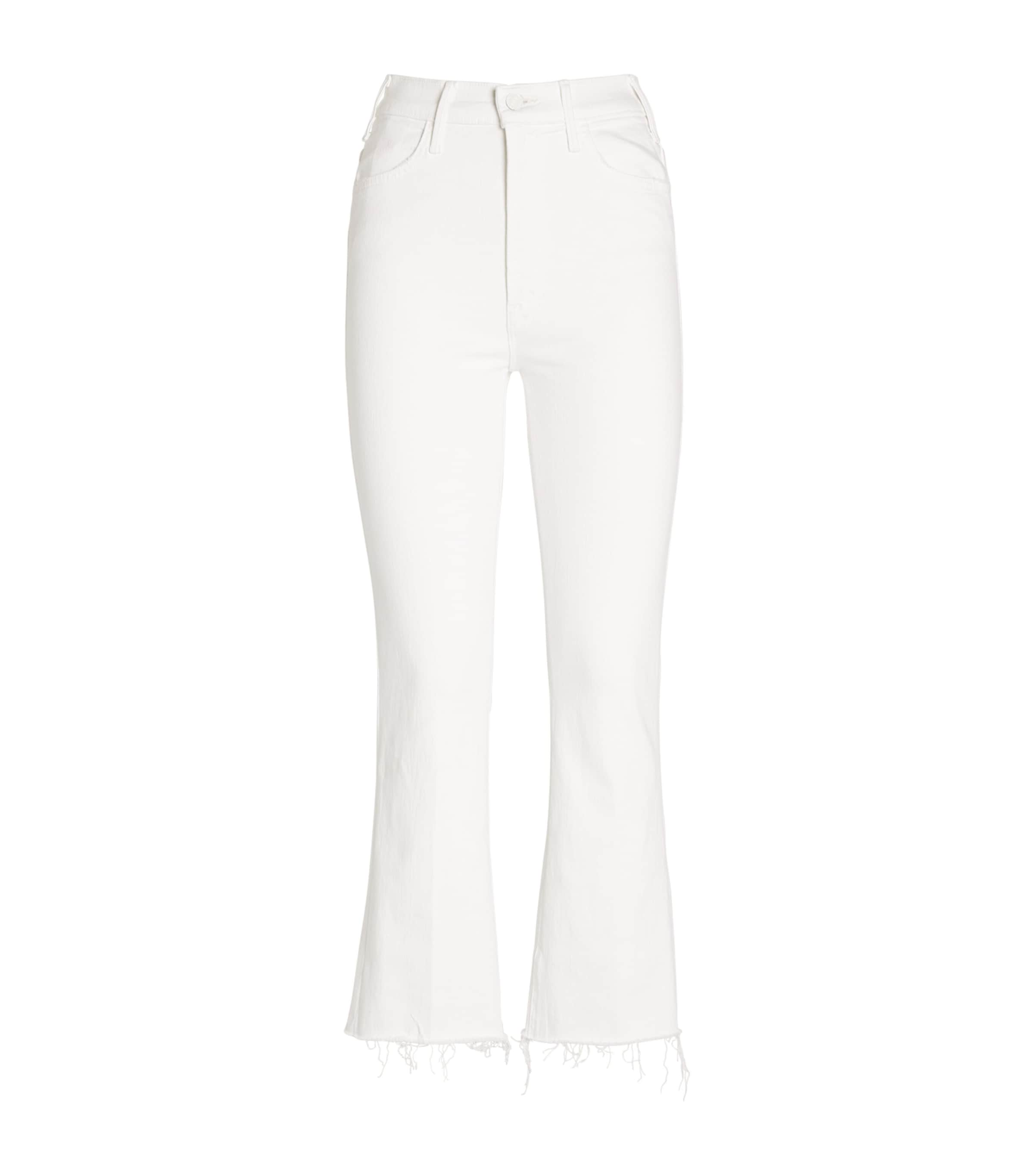 Mother The Hustler Ankle Fray Jeans In White