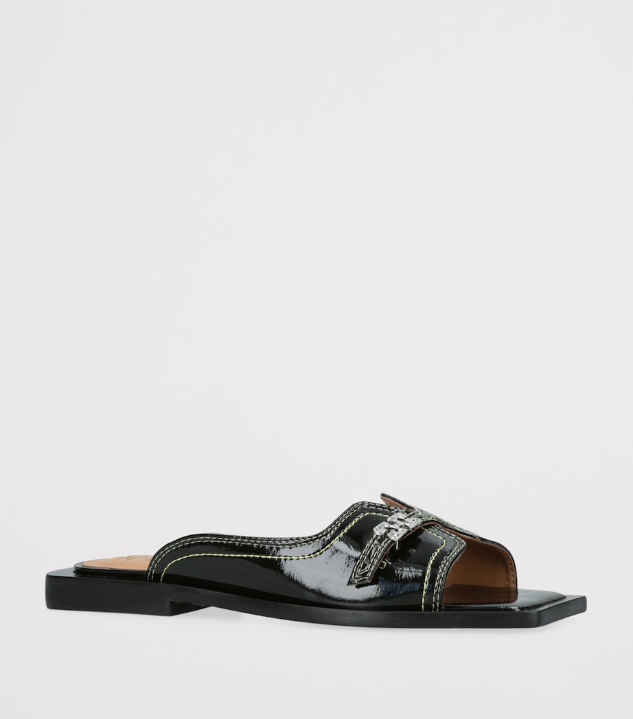 Patent Butterfly Flat Sandals BLACK Image 3