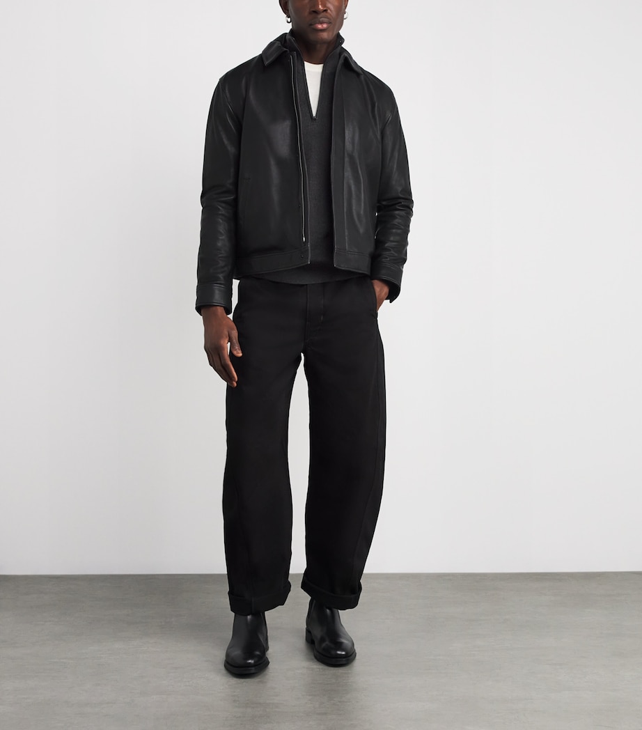 Wool-Blend Quarter Zip Sweater CHARC Image 2