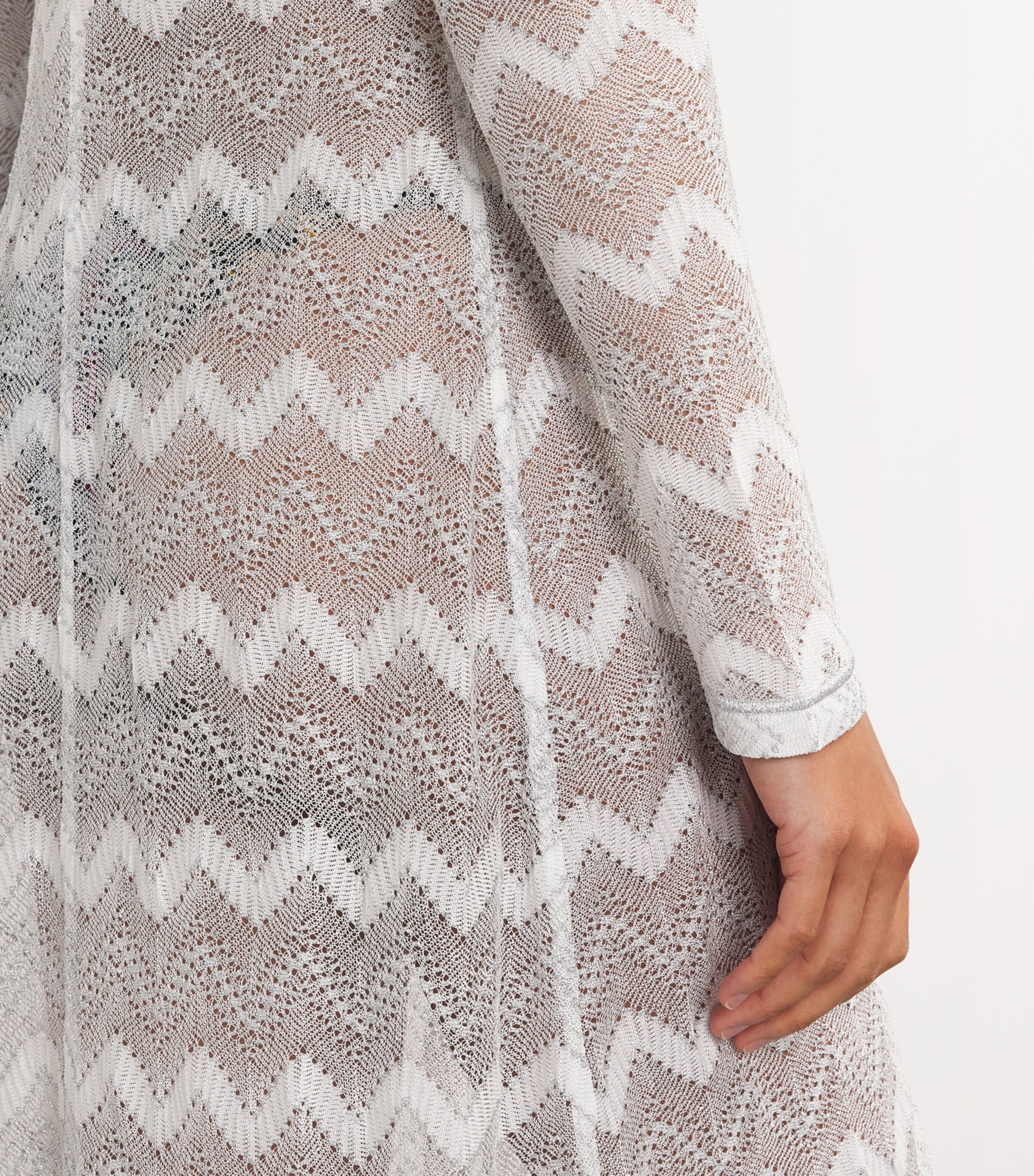 Zigzag Cover-Up Cardigan S01FJ WHTE SLVR LM Image 4