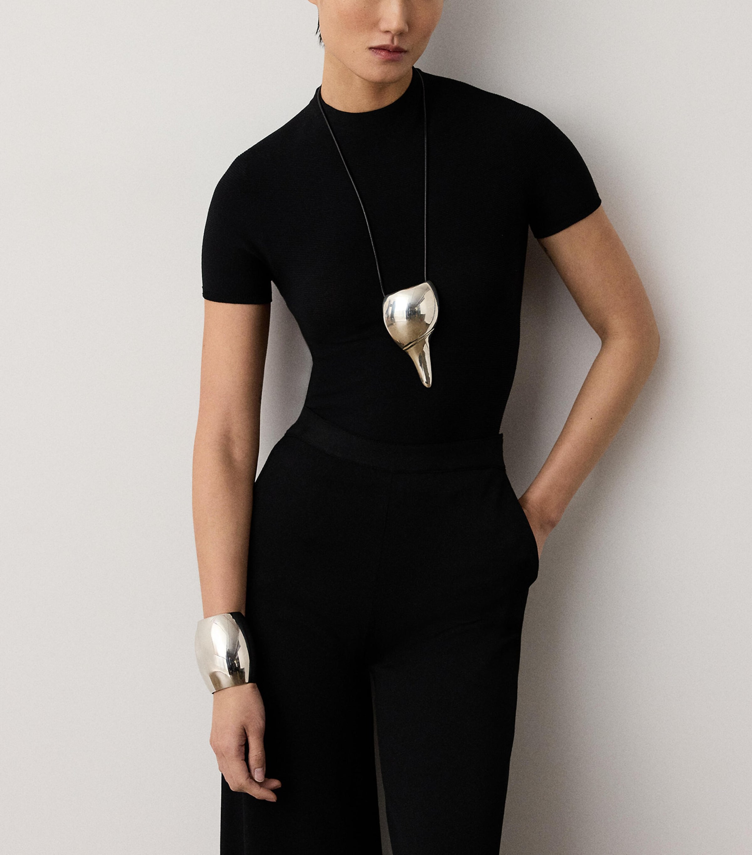 Ralph Lauren Collection Womens Mock-Neck Top Black Image 5