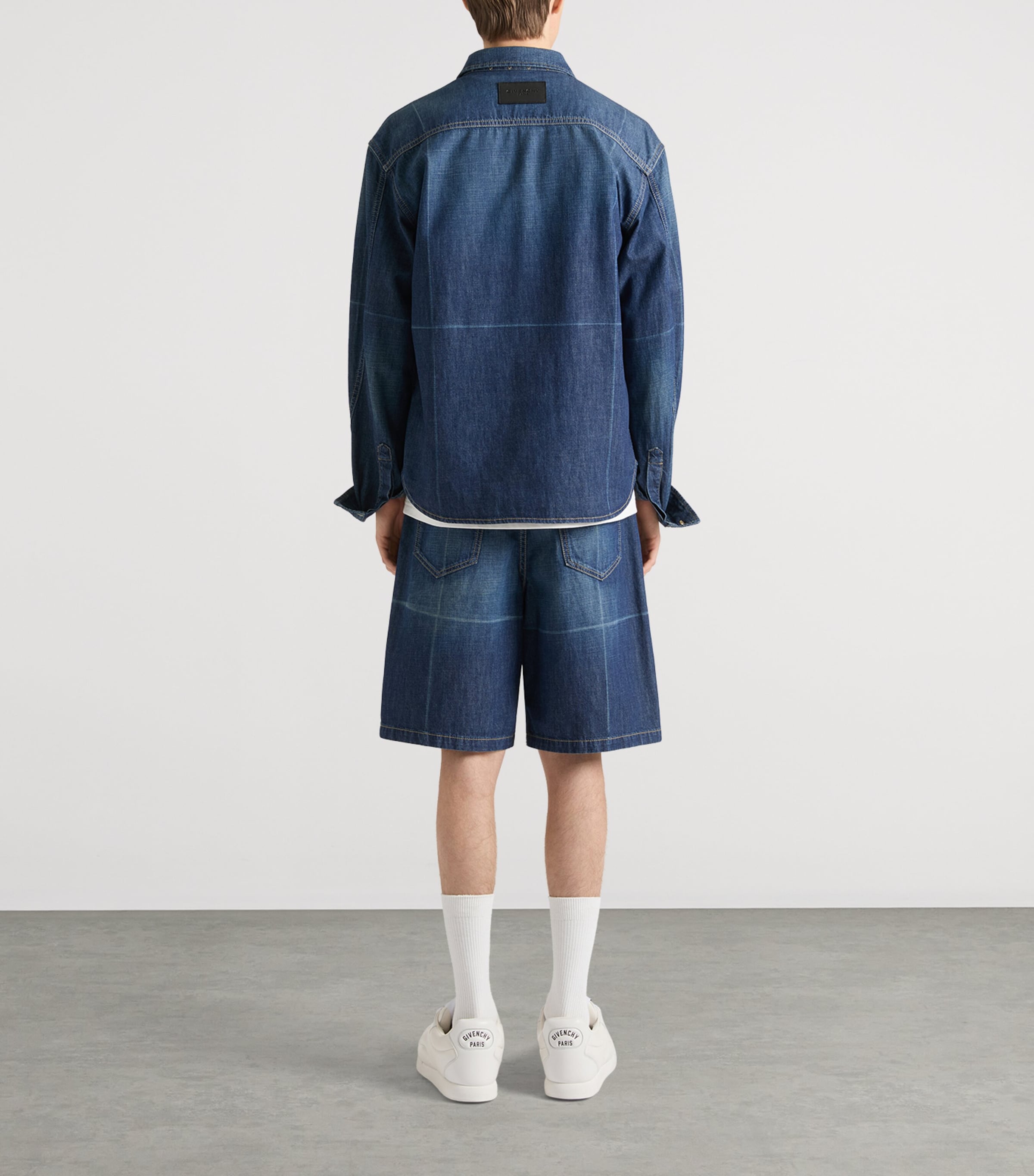 Givenchy Mens Folded-Effect Denim Shirt Image 3