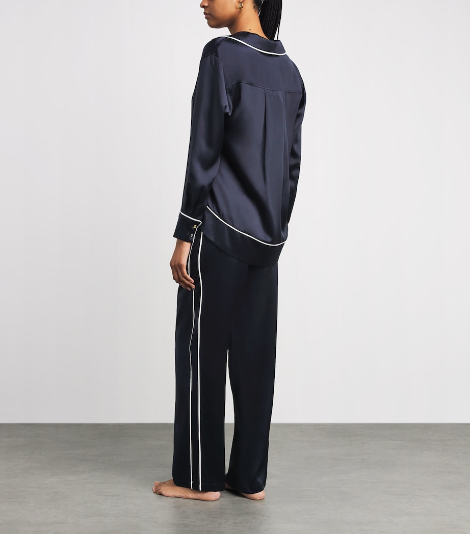 Olivia von Halle Womens Silk Anita Pyjama Set Navy Image 4