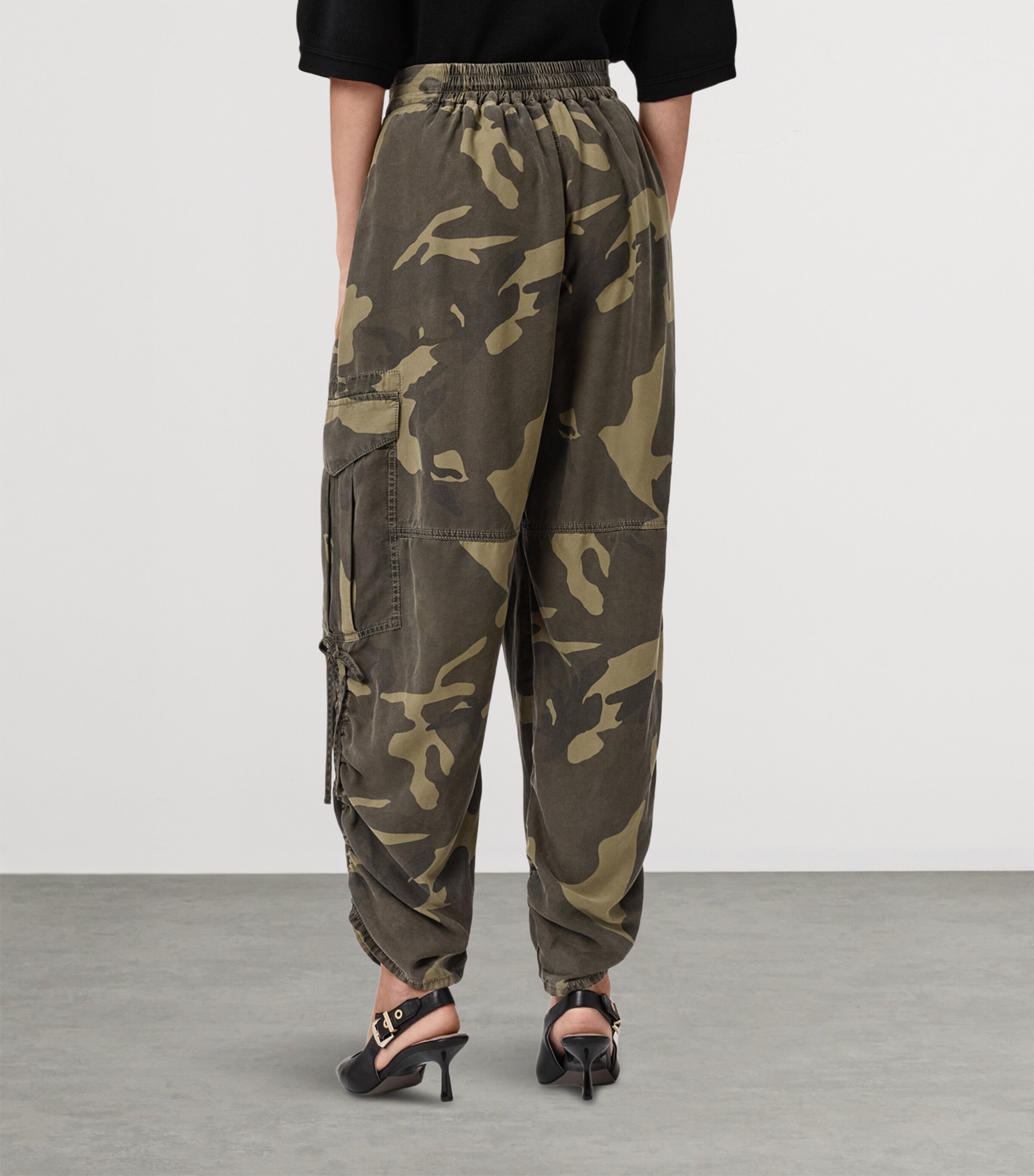 Camouflage Print Kaye Cargo Trousers CAMO GREEN Image 6