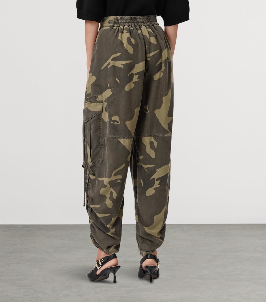 Camouflage Print Kaye Cargo Trousers CAMO GREEN Image 6