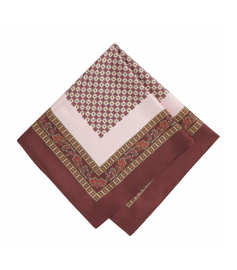 Silk Printed Scarf NUDE / BORDEAUX Image 1