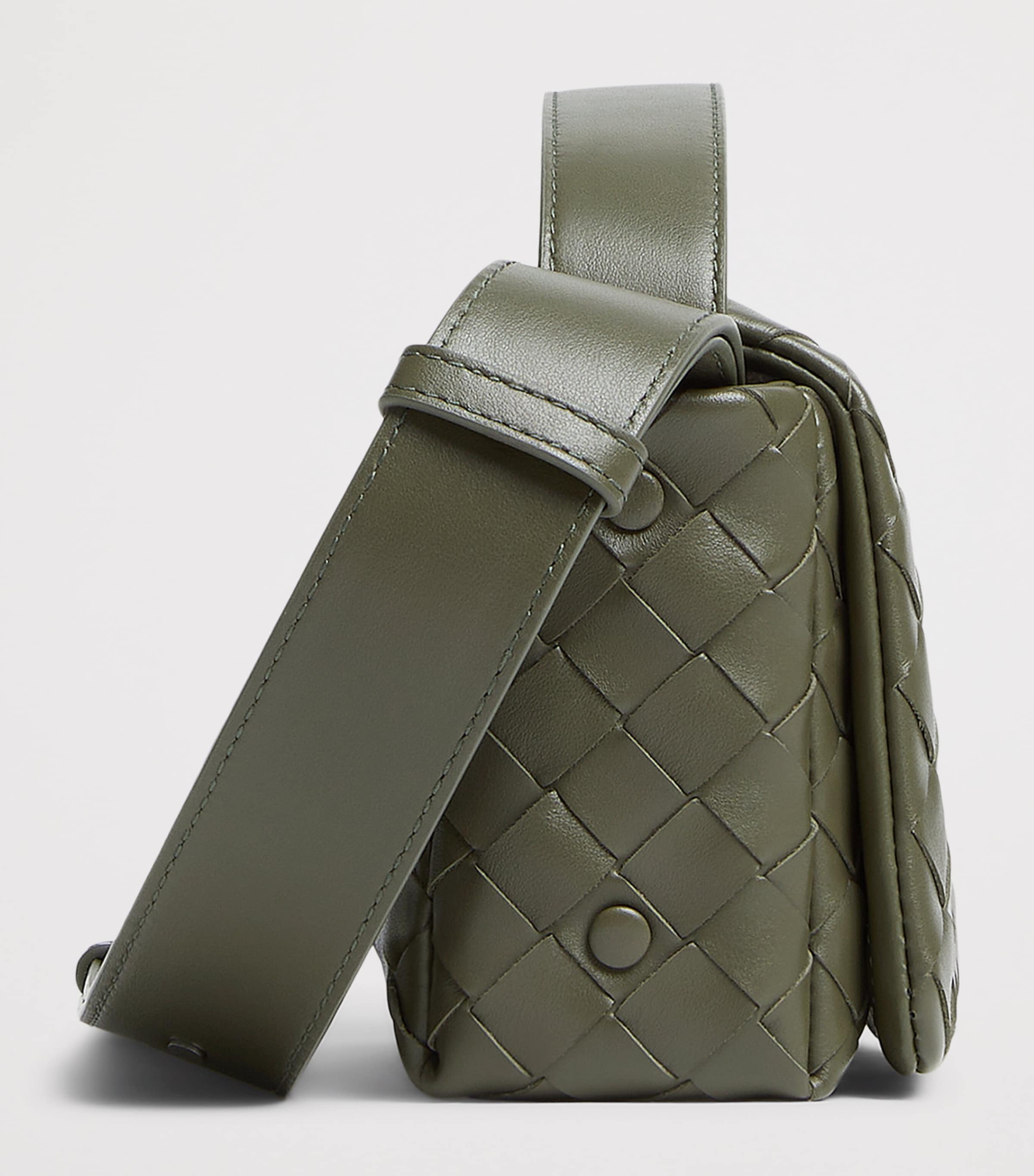 Mini Leather Intrecciato Flap Cross-Body Bag 3248 Image 3