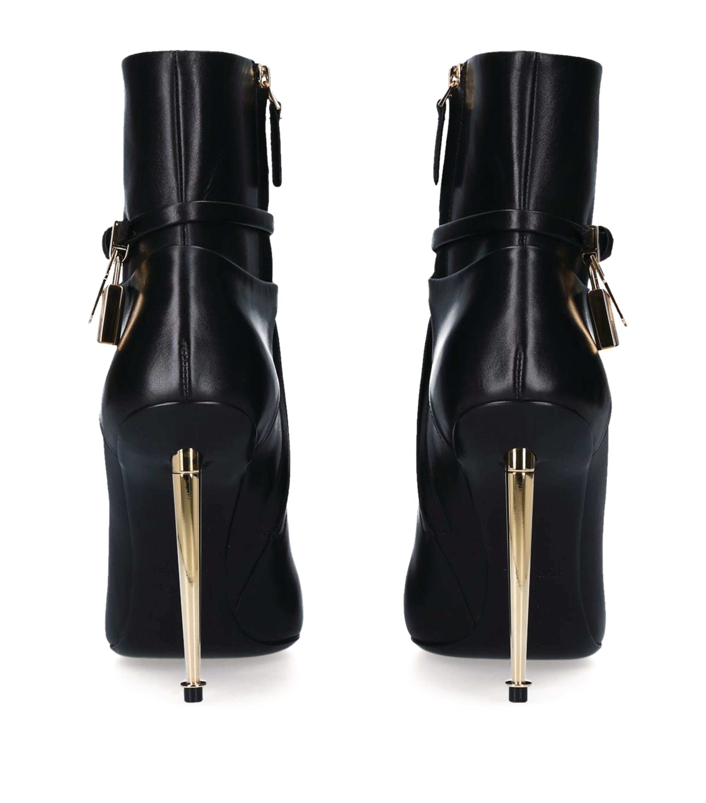 TOM FORD Leather Padlock Ankle Boots 105 Black Image 2