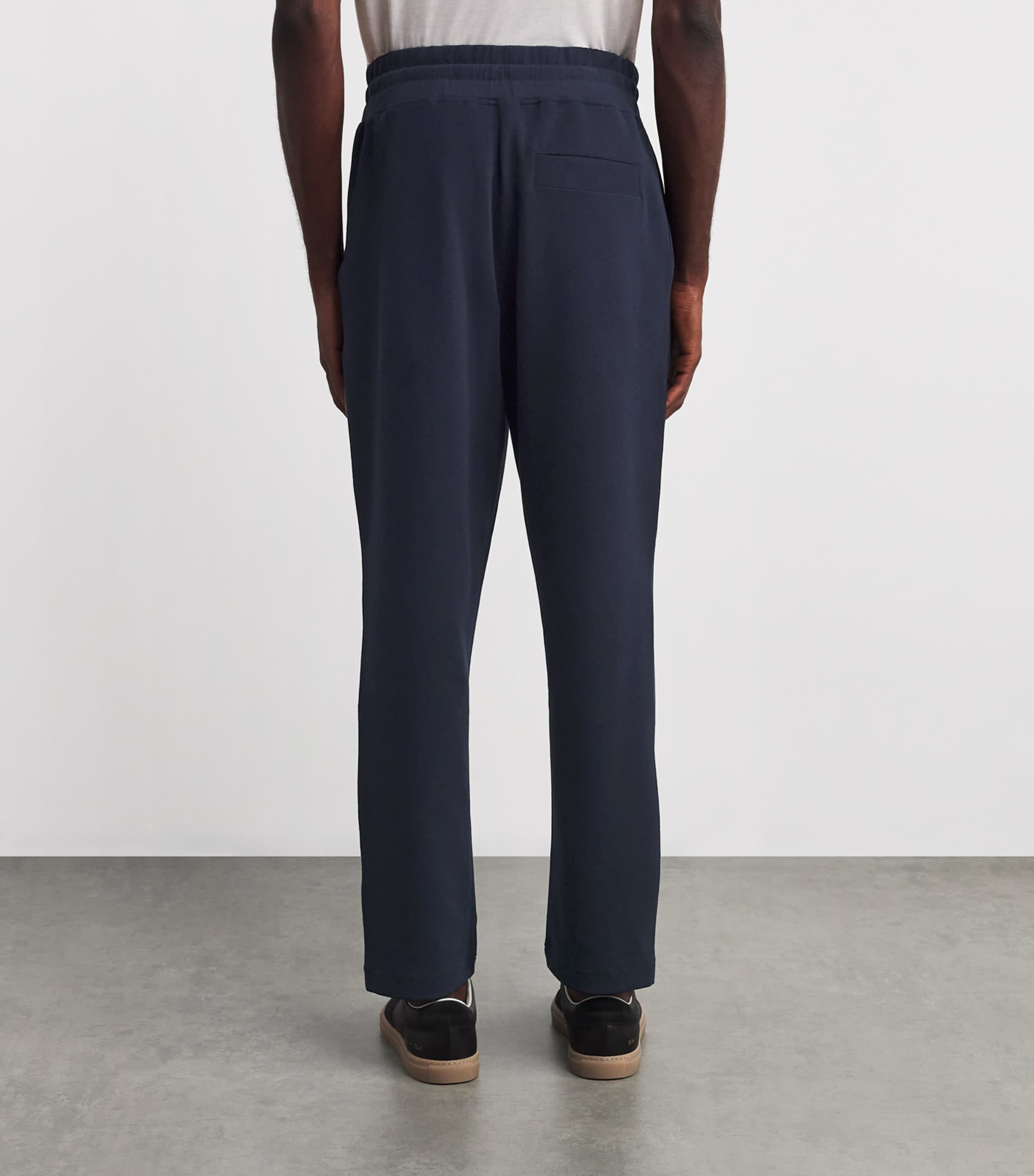 Cotton-Blend Drawstring Sweatpants 01 BLUE NAVY Image 4