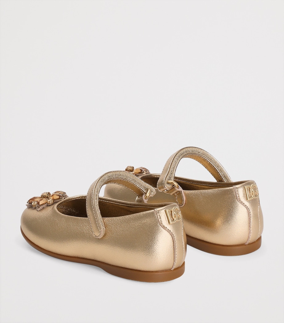 Embellished Ballet Flats 80997GOLD Image 3