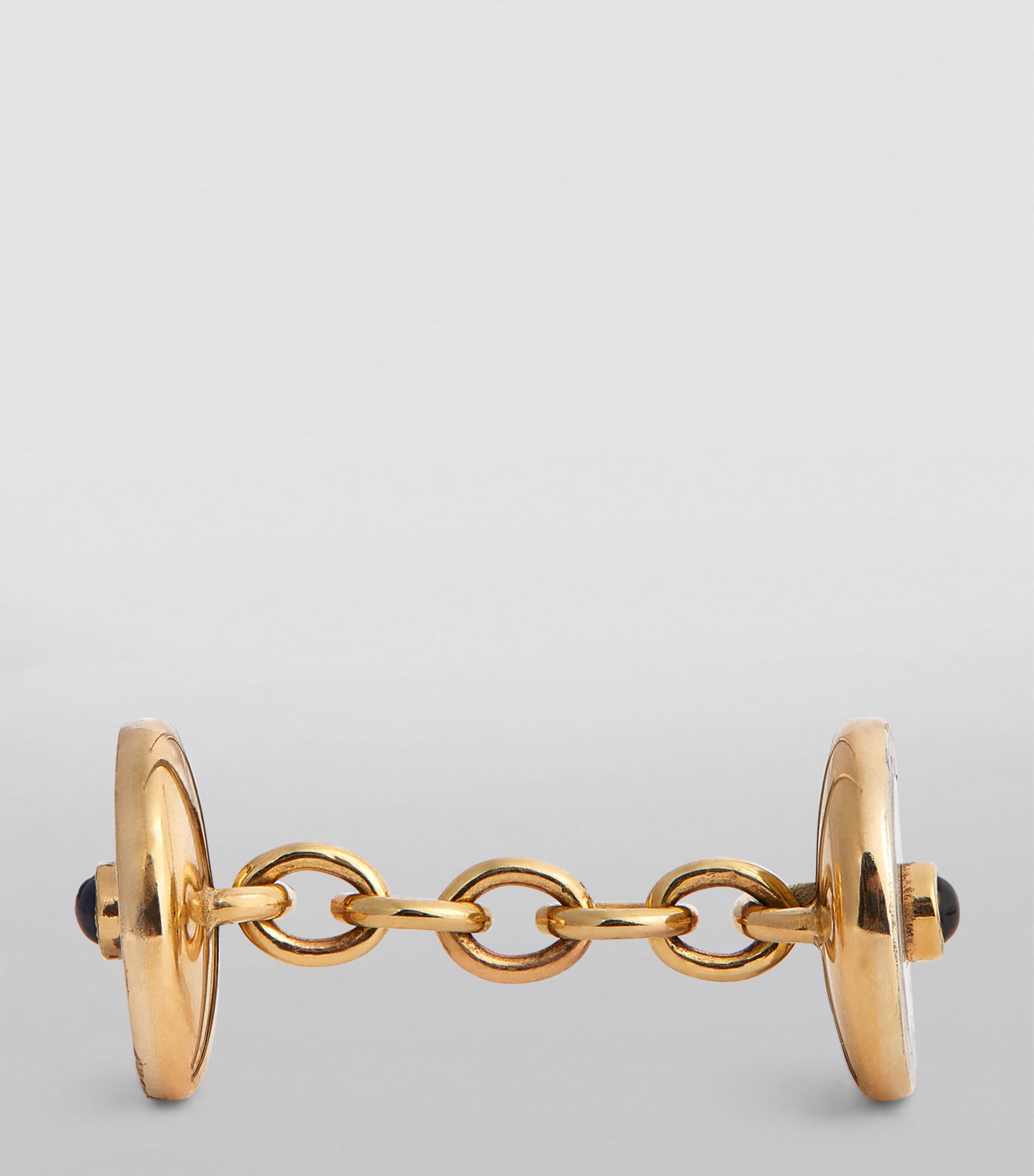 Deakin Francis Yellow Gold and Sapphire Chain-Link Cufflinks