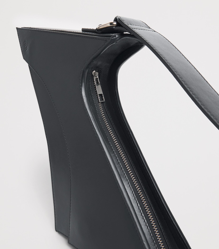 Talel Paris Leather Wave Shoulder Bag Black Image 6