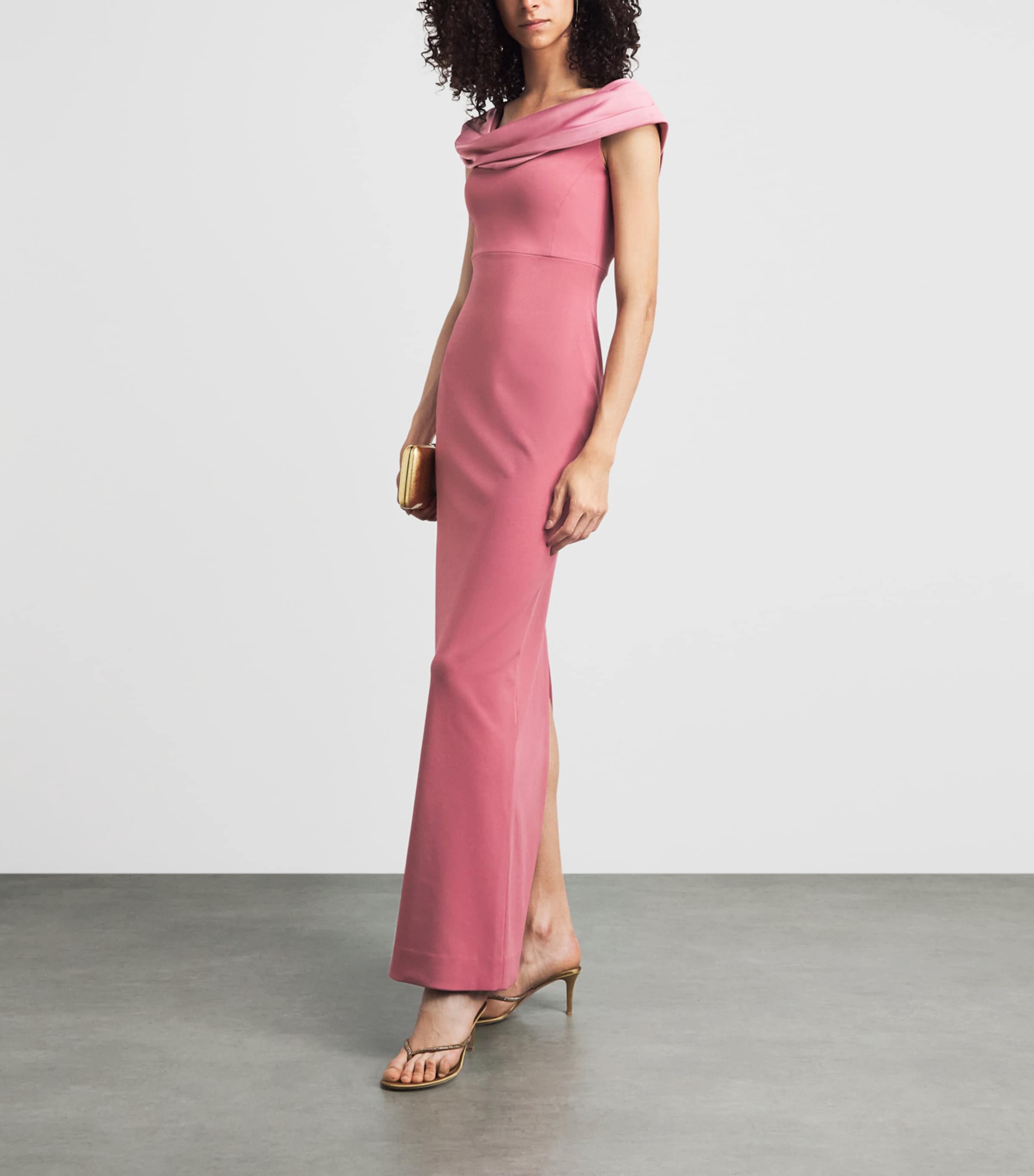 Solace London Womens Crepe Adele Maxi Dress Dark Rose Image 2