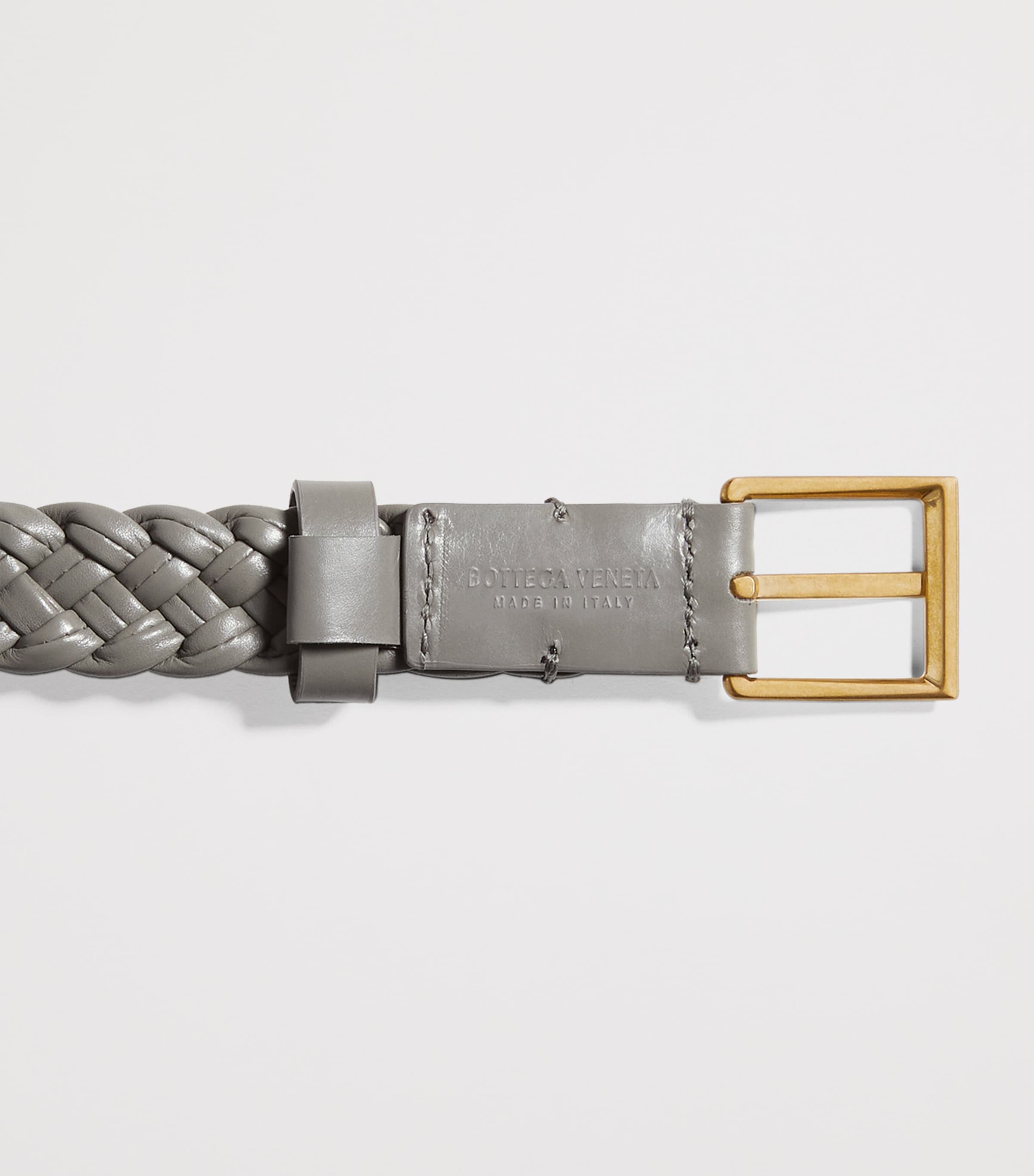Bottega Veneta Leather Intreccio Solo Belt Image 5