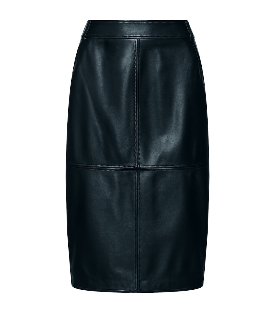 Marella Womens Leather Panelled Skirt Black Image 1