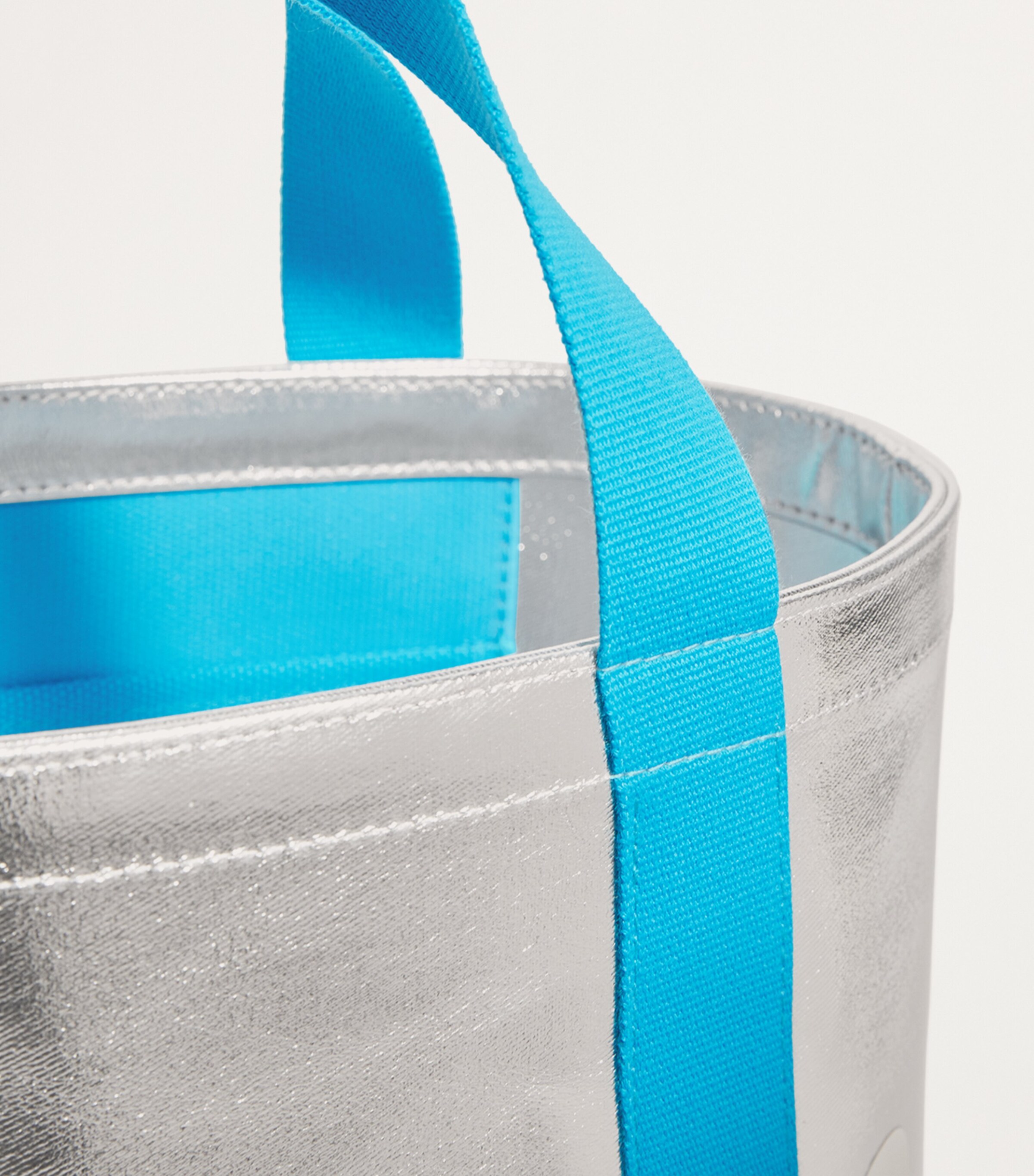 Harrods Mini Cotton Logo Tote Bag Silver Image 5