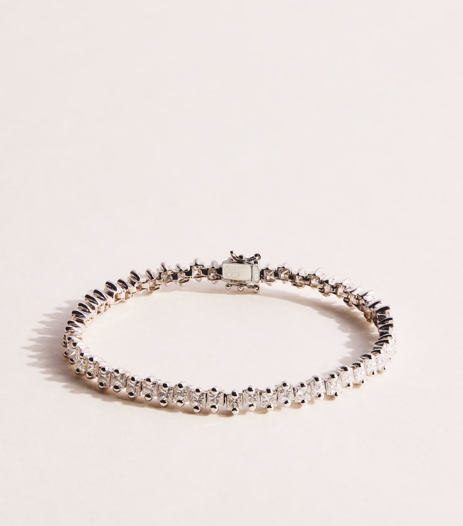 Suzanne Kalan White Gold and Diamond Princess Tennis Bracelet Wg/wd Image 1