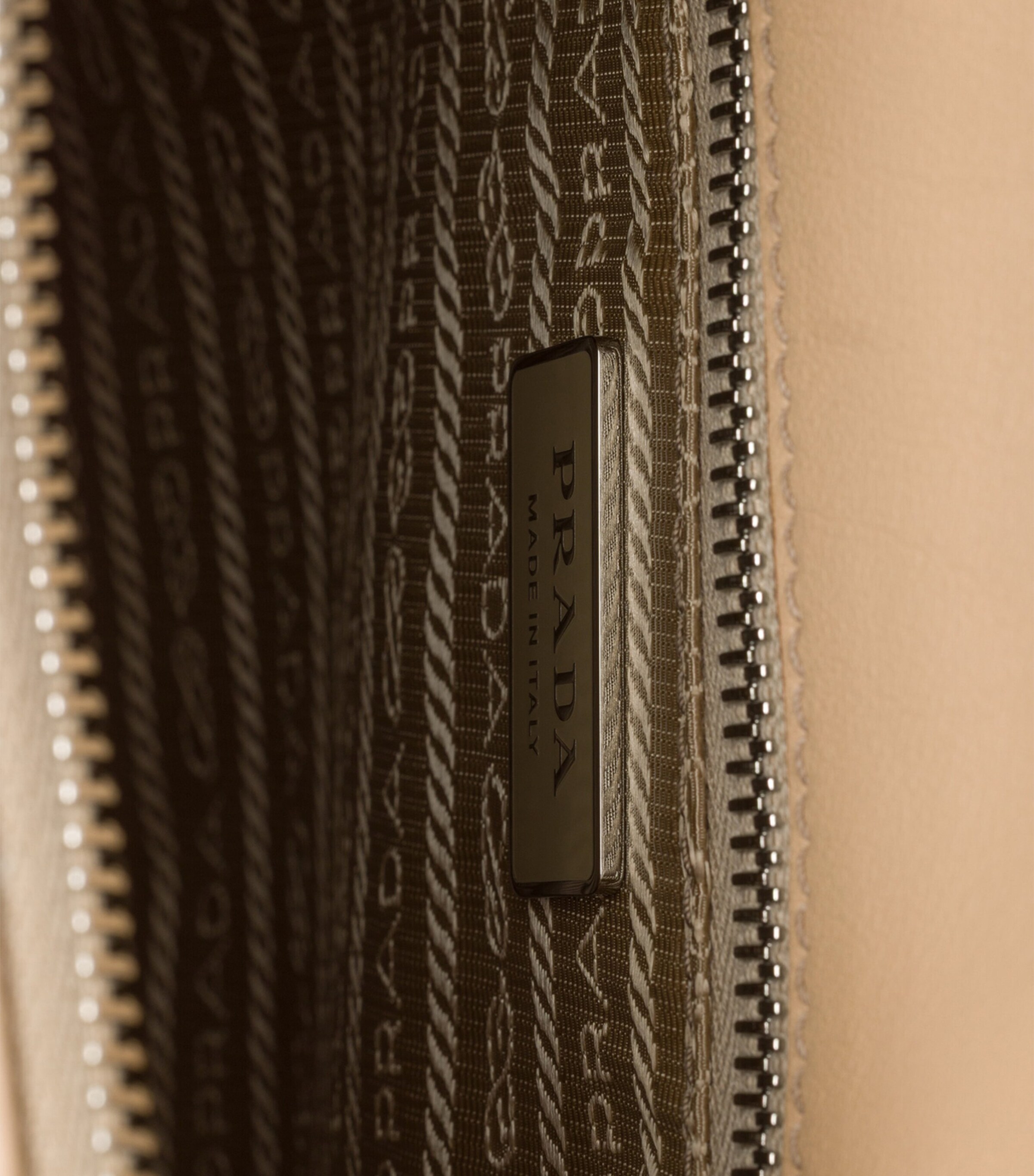 Prada Large Leather Fold Shoulder Bag Neutral Image 7