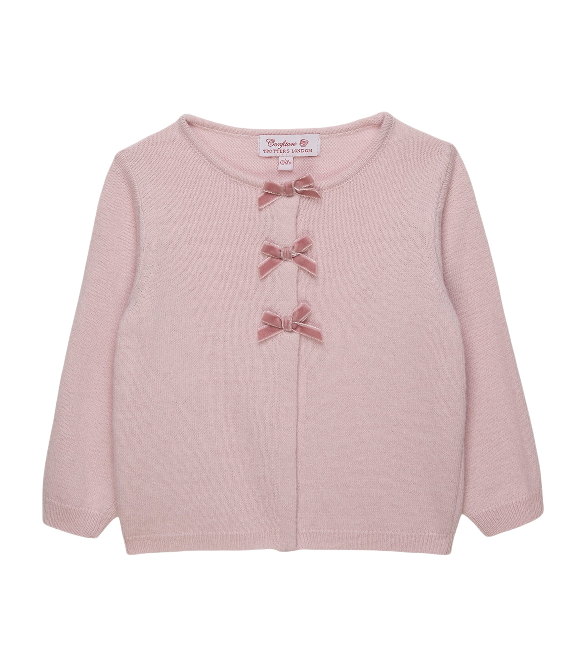 Trotters Knitted Bow Cardigan (6-24 Months) Pink Image 1