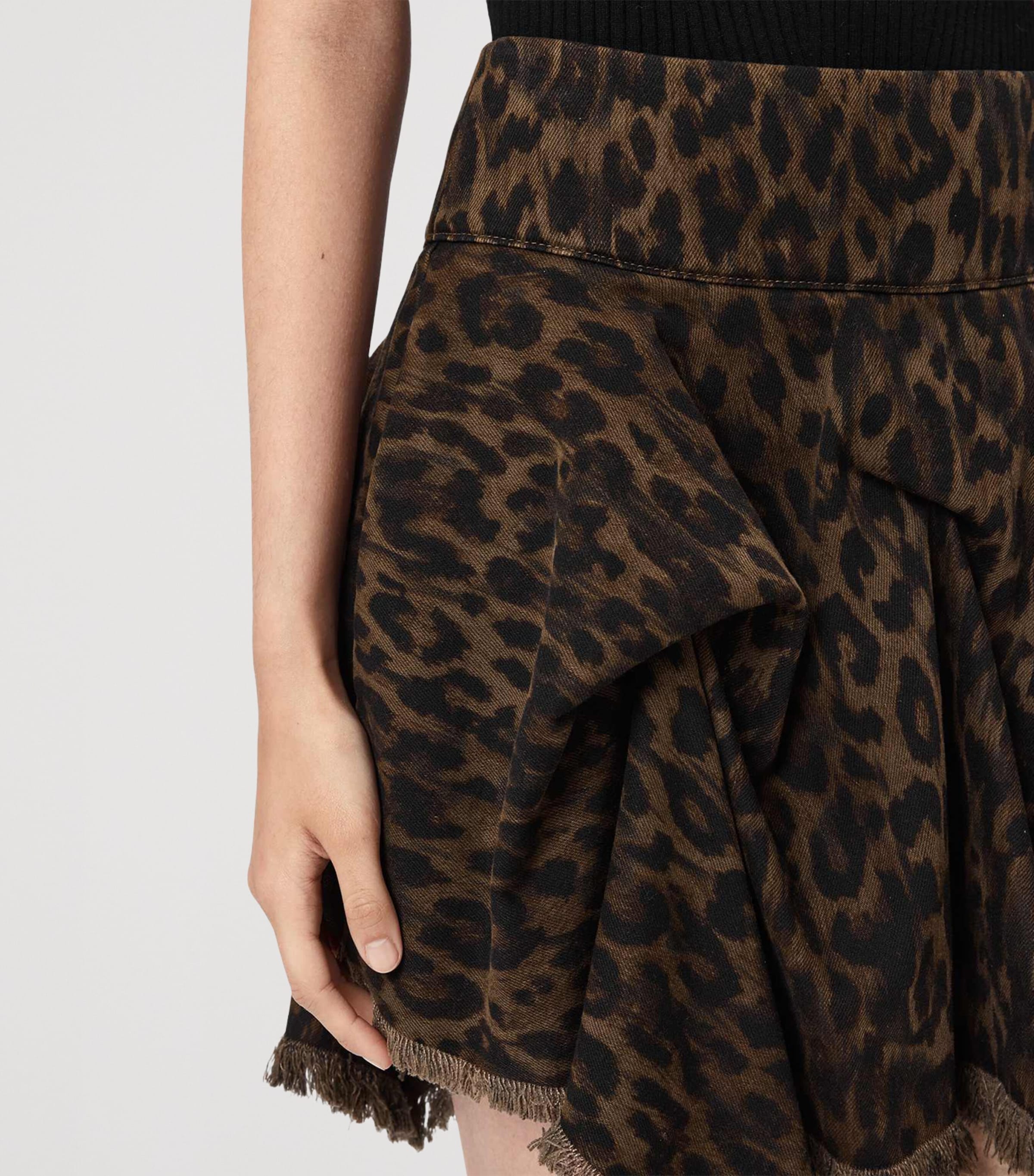 AllSaints Womens Denim Crissy Mini Skirt Leppo Brown Image 5