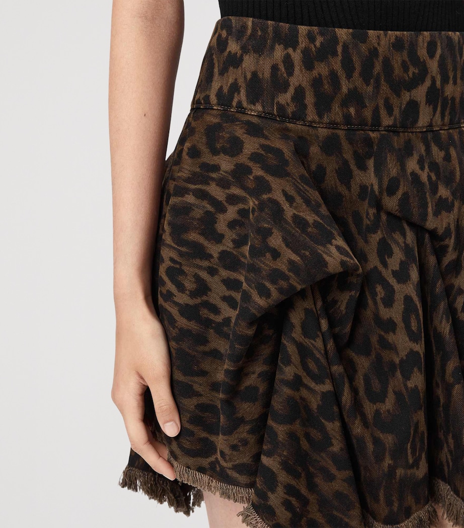 AllSaints Womens Denim Crissy Mini Skirt Leppo Brown Image 5