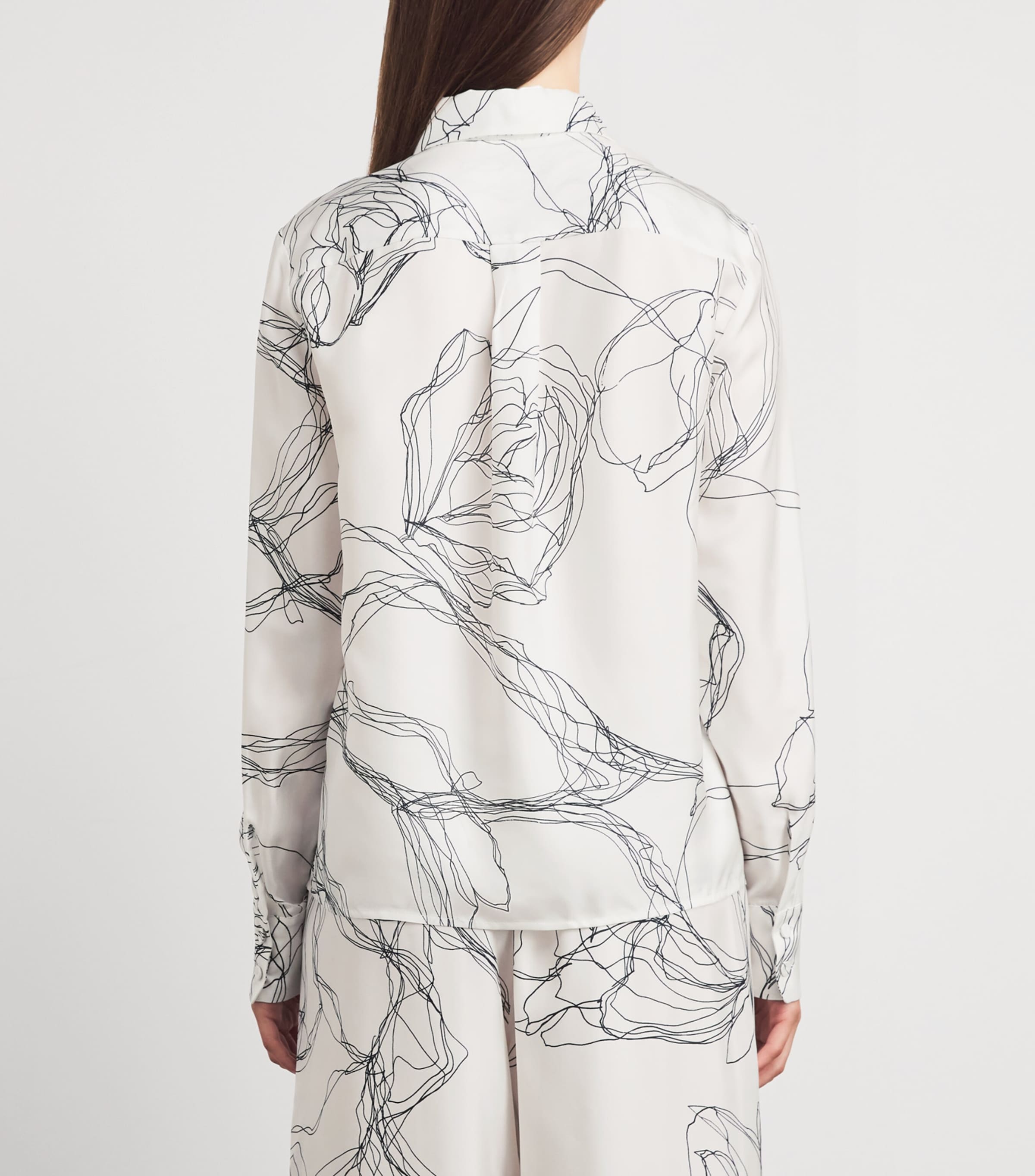 Fabiana Filippi Womens Silk Twill Printed Shirt Bianco Image 5