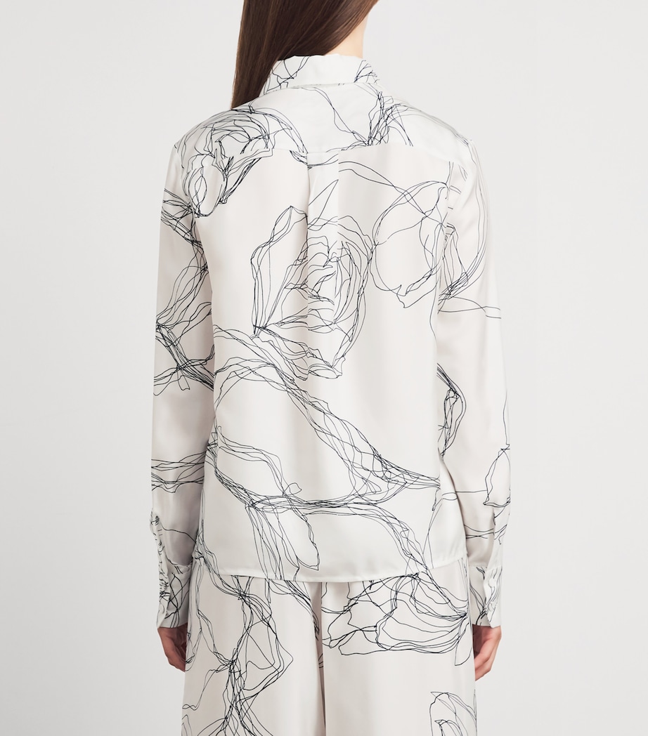 Fabiana Filippi Womens Silk Twill Printed Shirt Bianco Image 5
