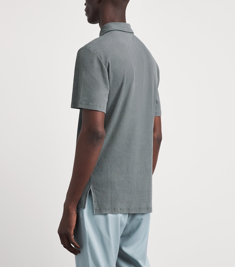 Barena Mens Cotton-Linen-Blend Polo Shirt Piombo Image 5
