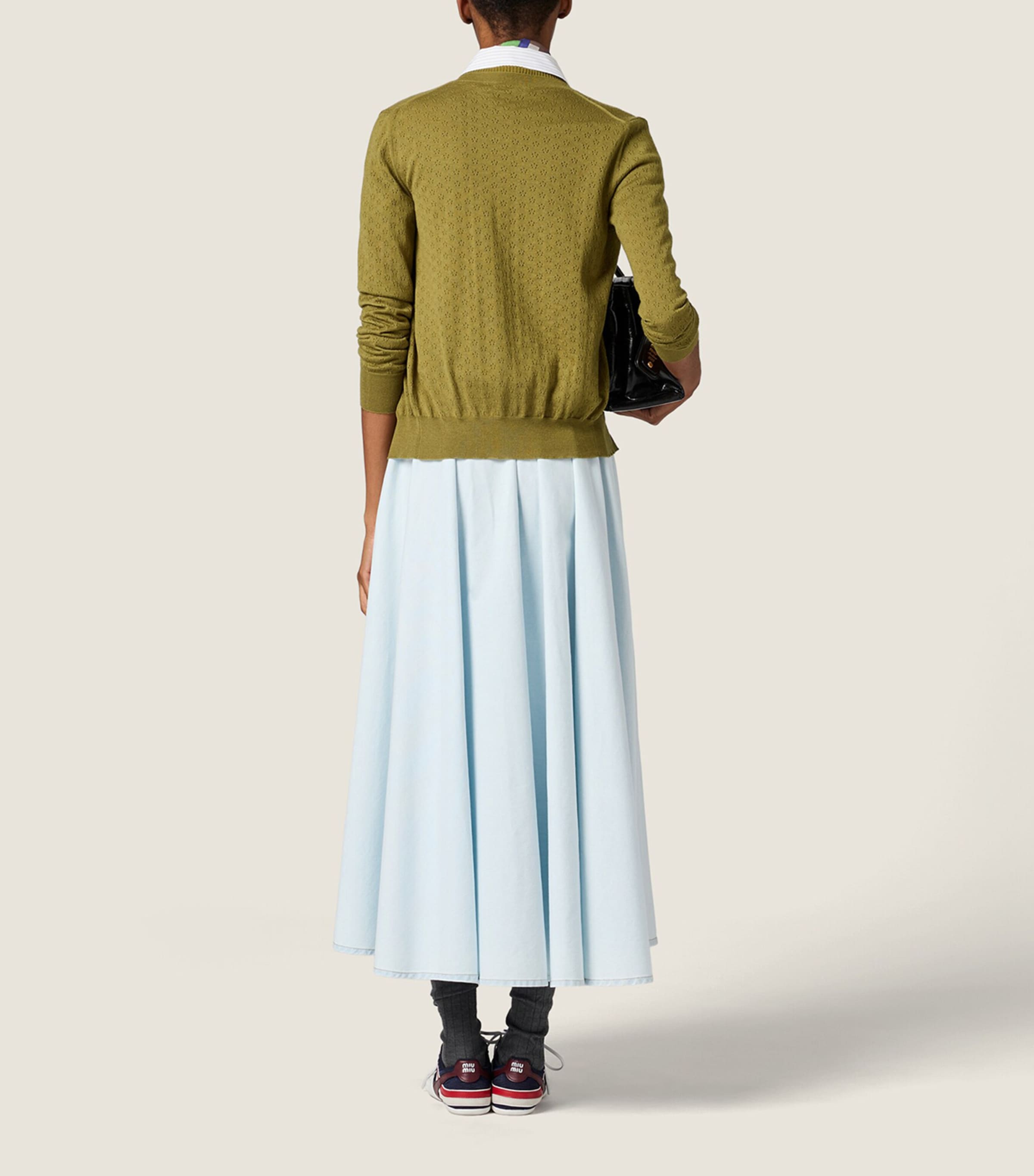 Miu Miu Womens Cashmere-Silk Pointelle Cardigan Image 3