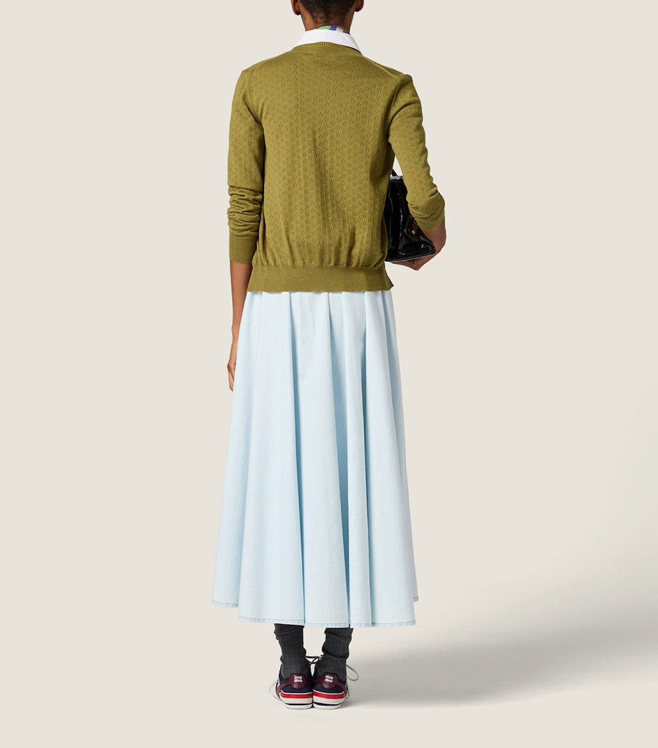 Miu Miu Womens Cashmere-Silk Pointelle Cardigan Image 3