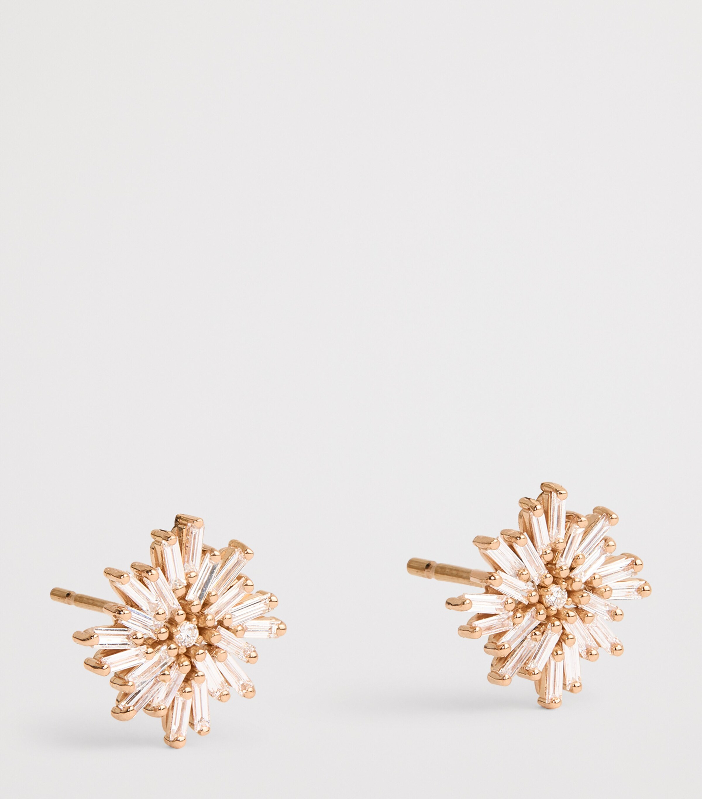 Suzanne Kalan Rose Gold and Diamond Classic Spark Stud Earrings Rg/wd Image 3