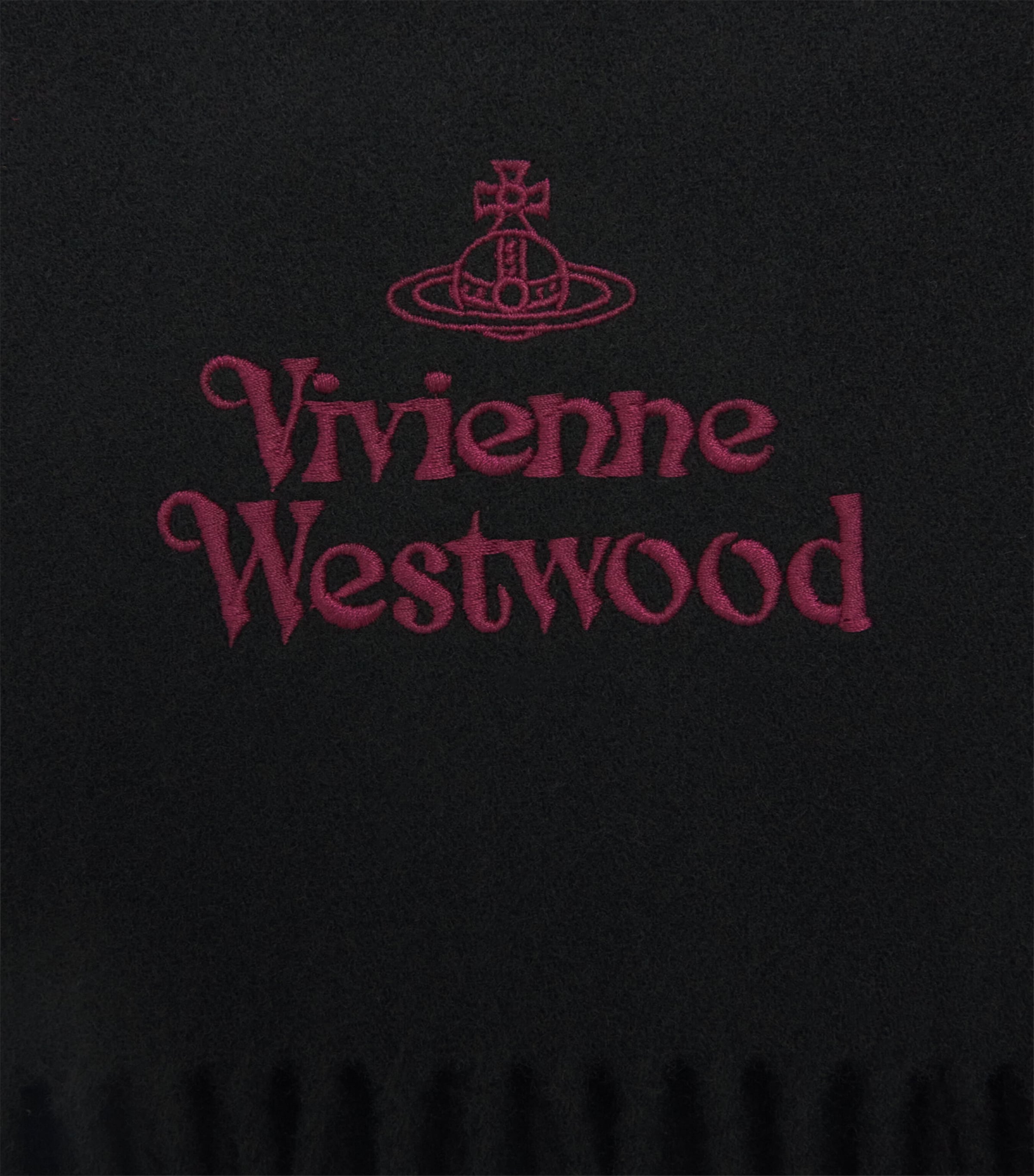 Vivienne Westwood Wool Embroidered Logo Scarf Black Image 2