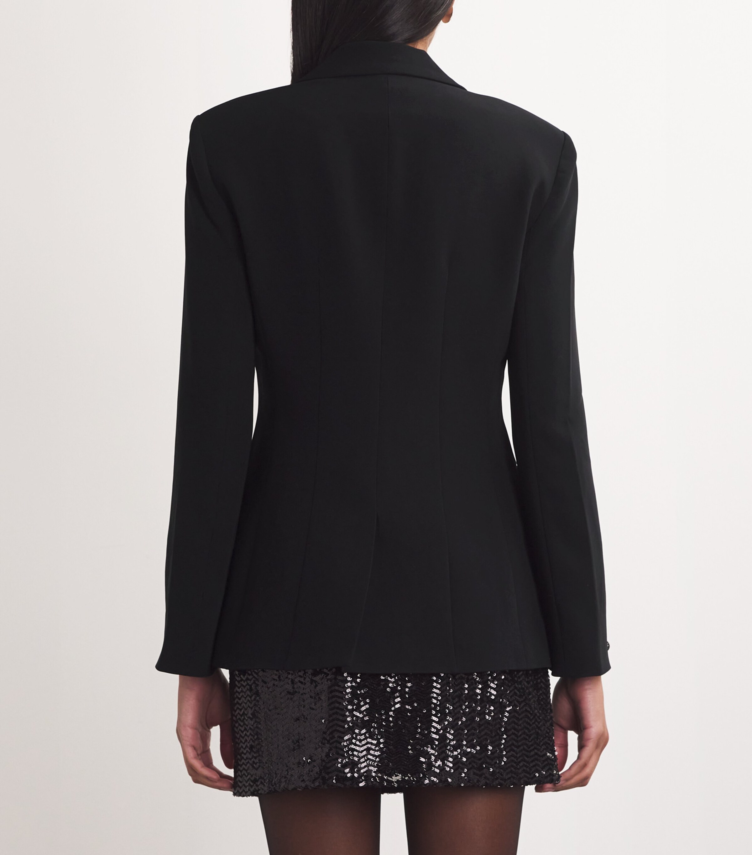 Cinq A Sept Womens Rhinestone-Embellished Cheyenne Blazer Black Image 4