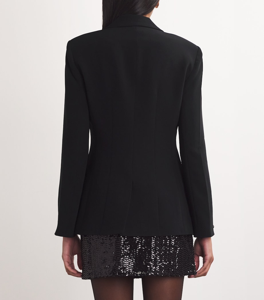 Cinq A Sept Womens Rhinestone-Embellished Cheyenne Blazer Black Image 4