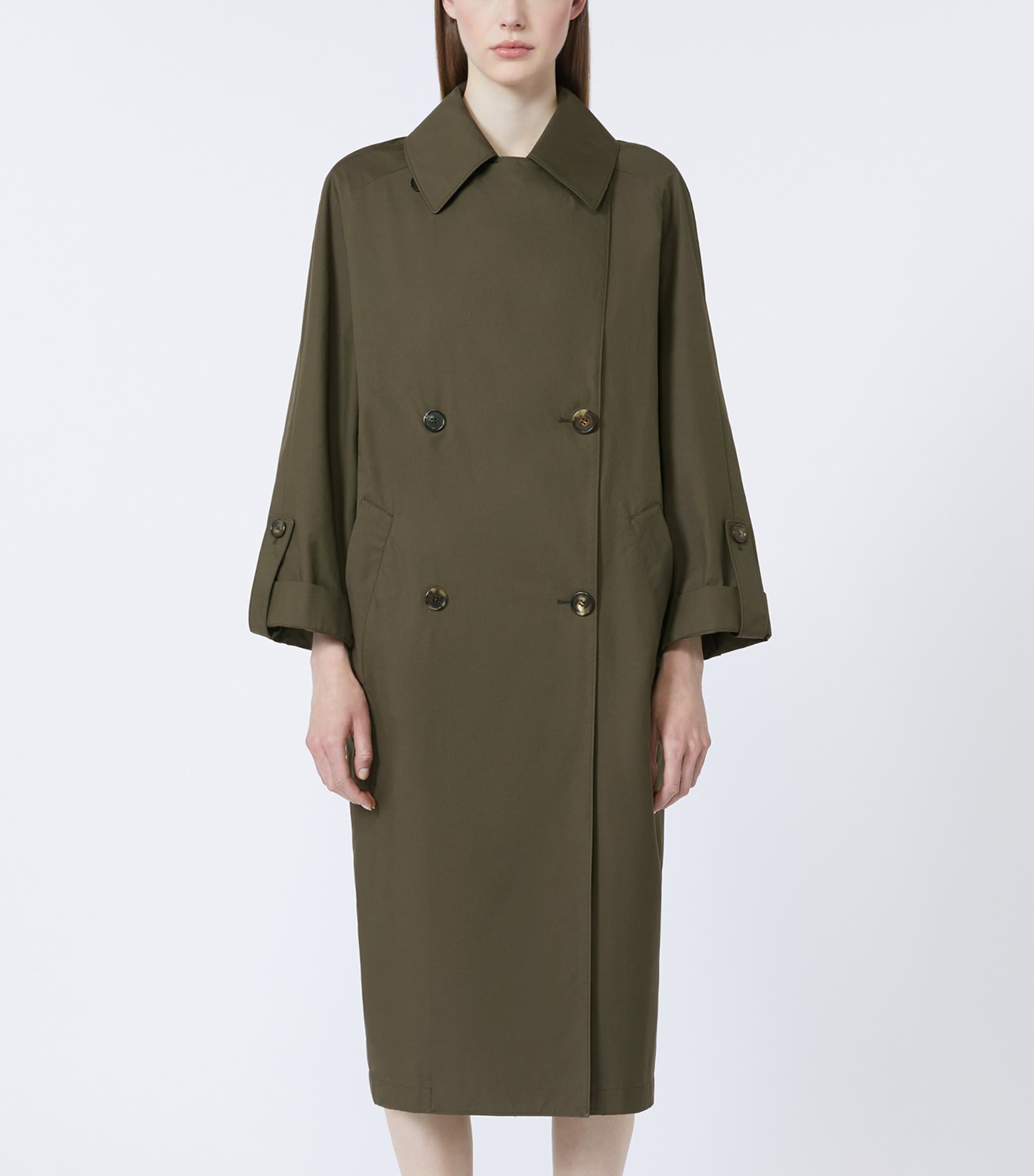 Water-Repellent Gabardine Trench Coat GREEN Image 4