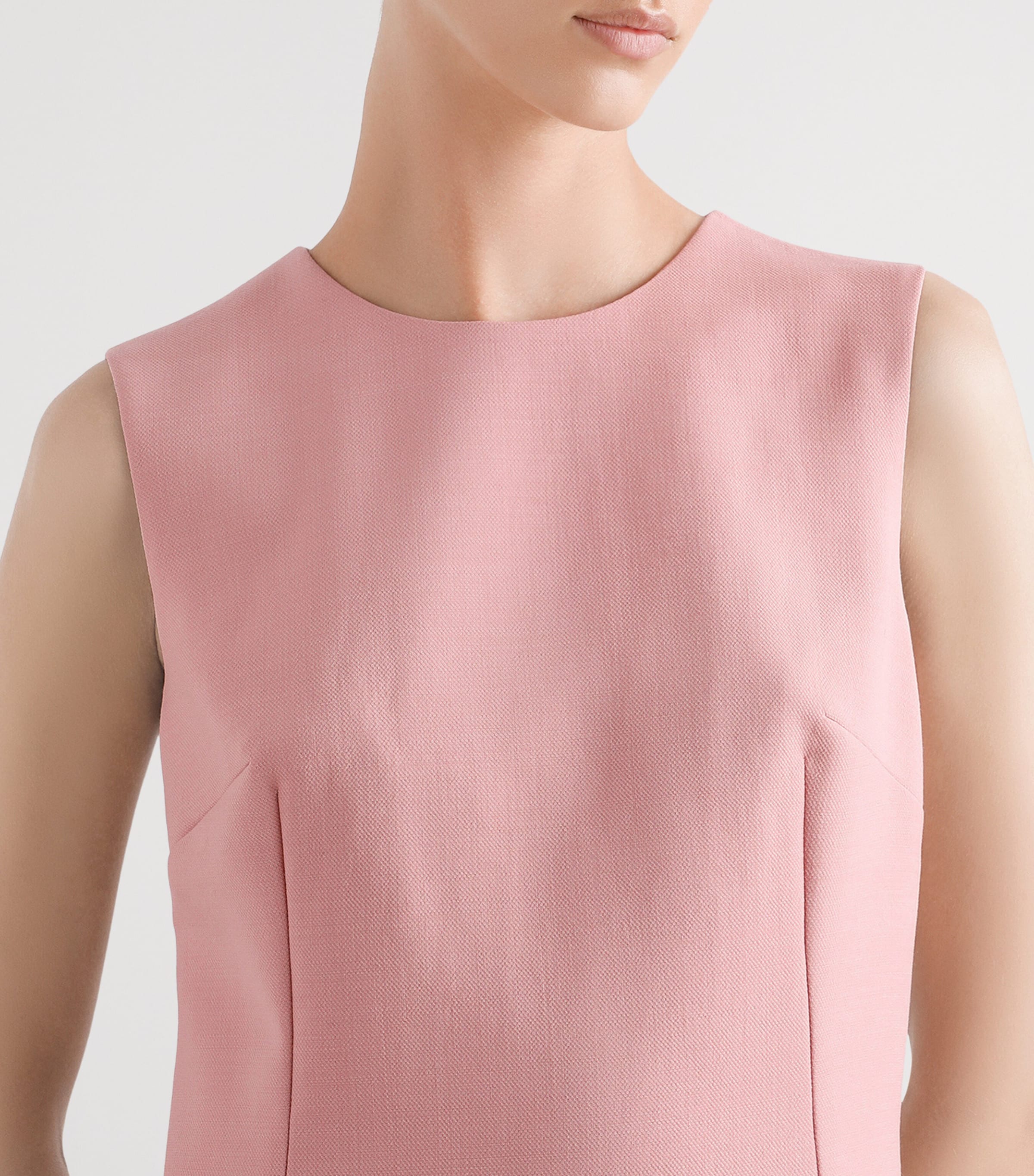 Virgin Wool Mini Dress F0473- POWDER PINK Image 4