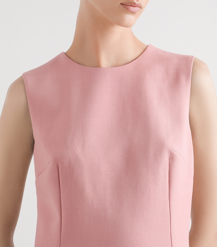 Virgin Wool Mini Dress F0473- POWDER PINK Image 4