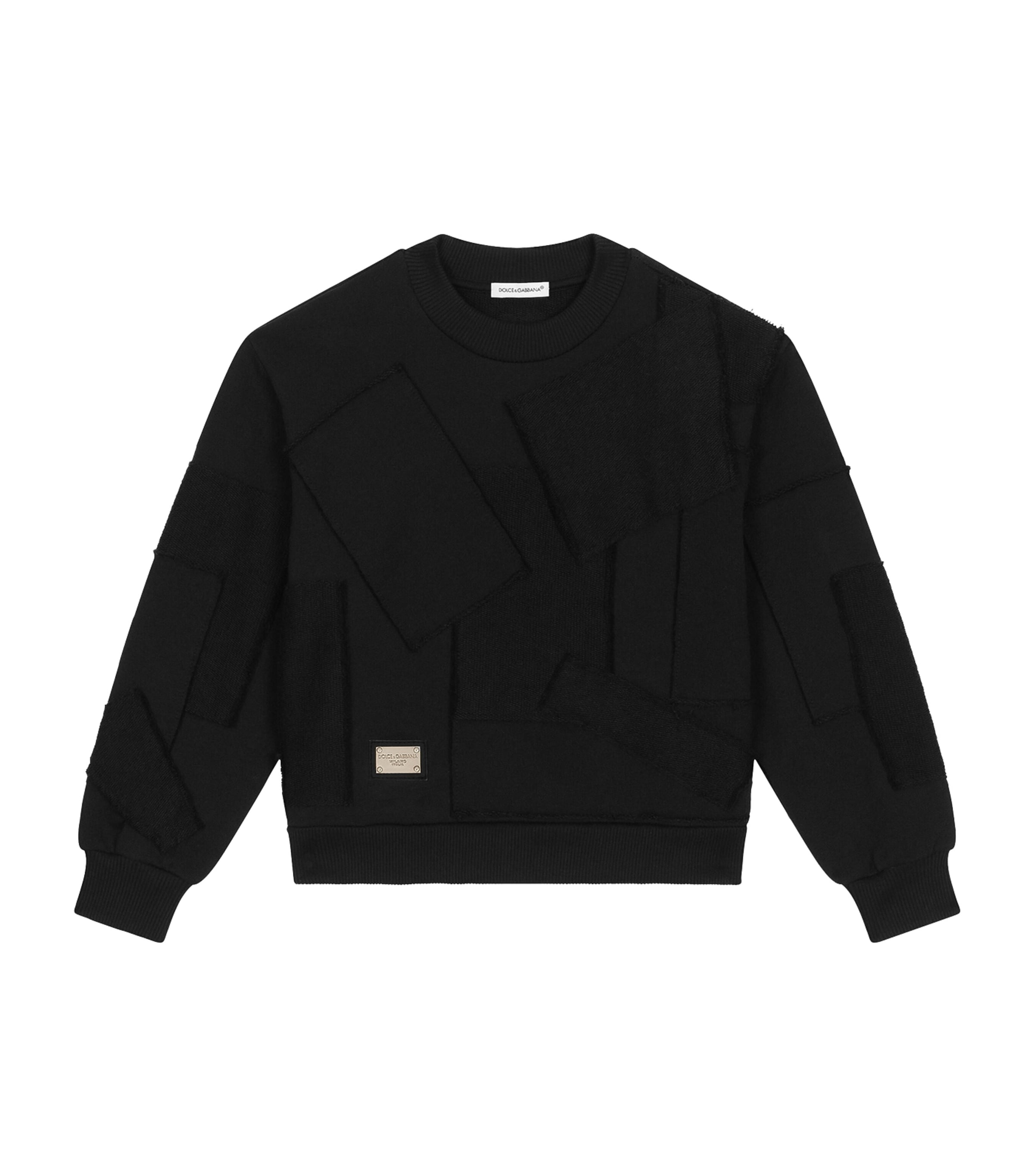 Dolce & Gabbana Kids' Panelled Cotton Sweatshirt In Black