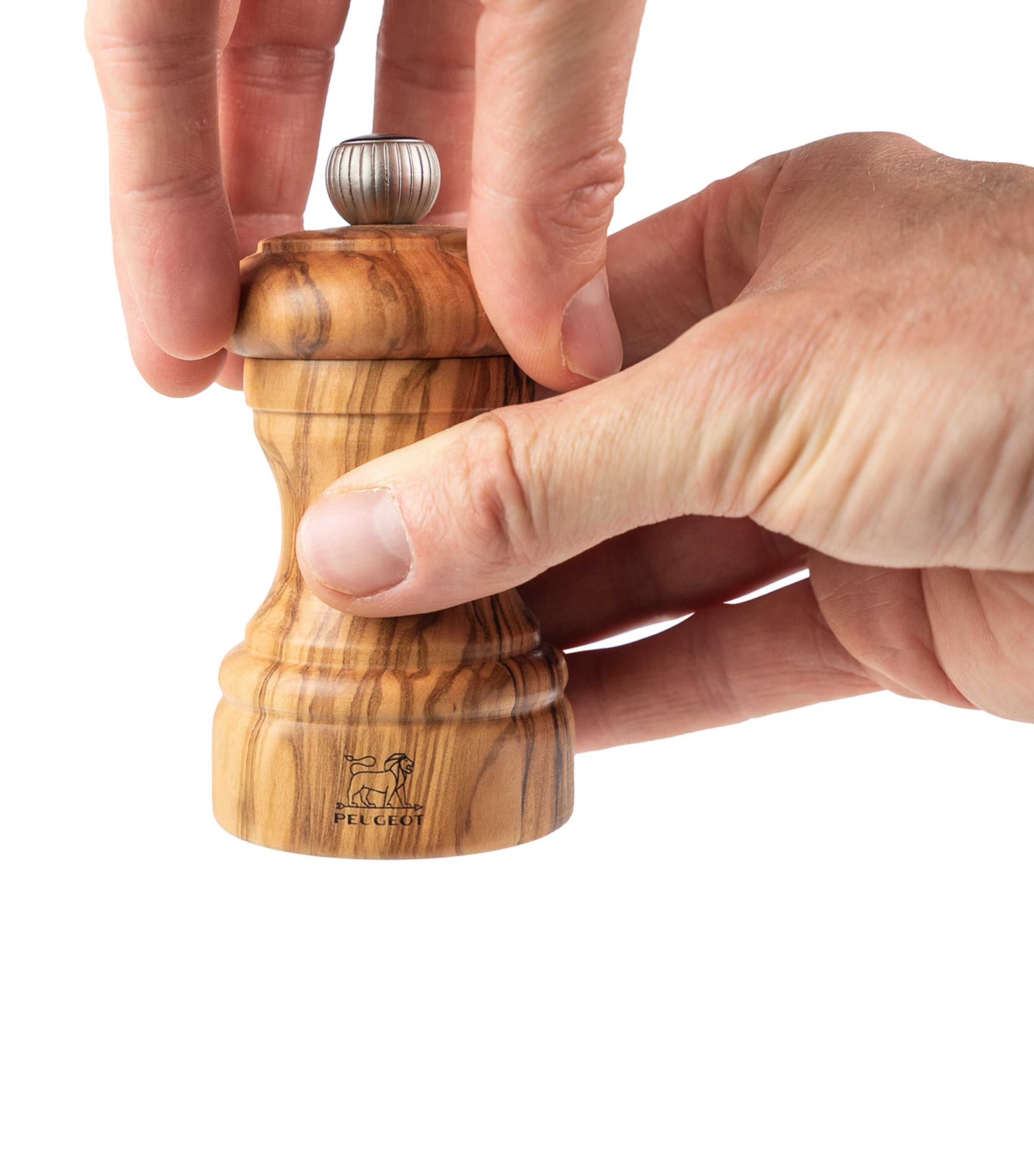 Peugeot Olive Wood Bistro Pepper and Salt Mill Set (10cm) Olive Wood Image 5