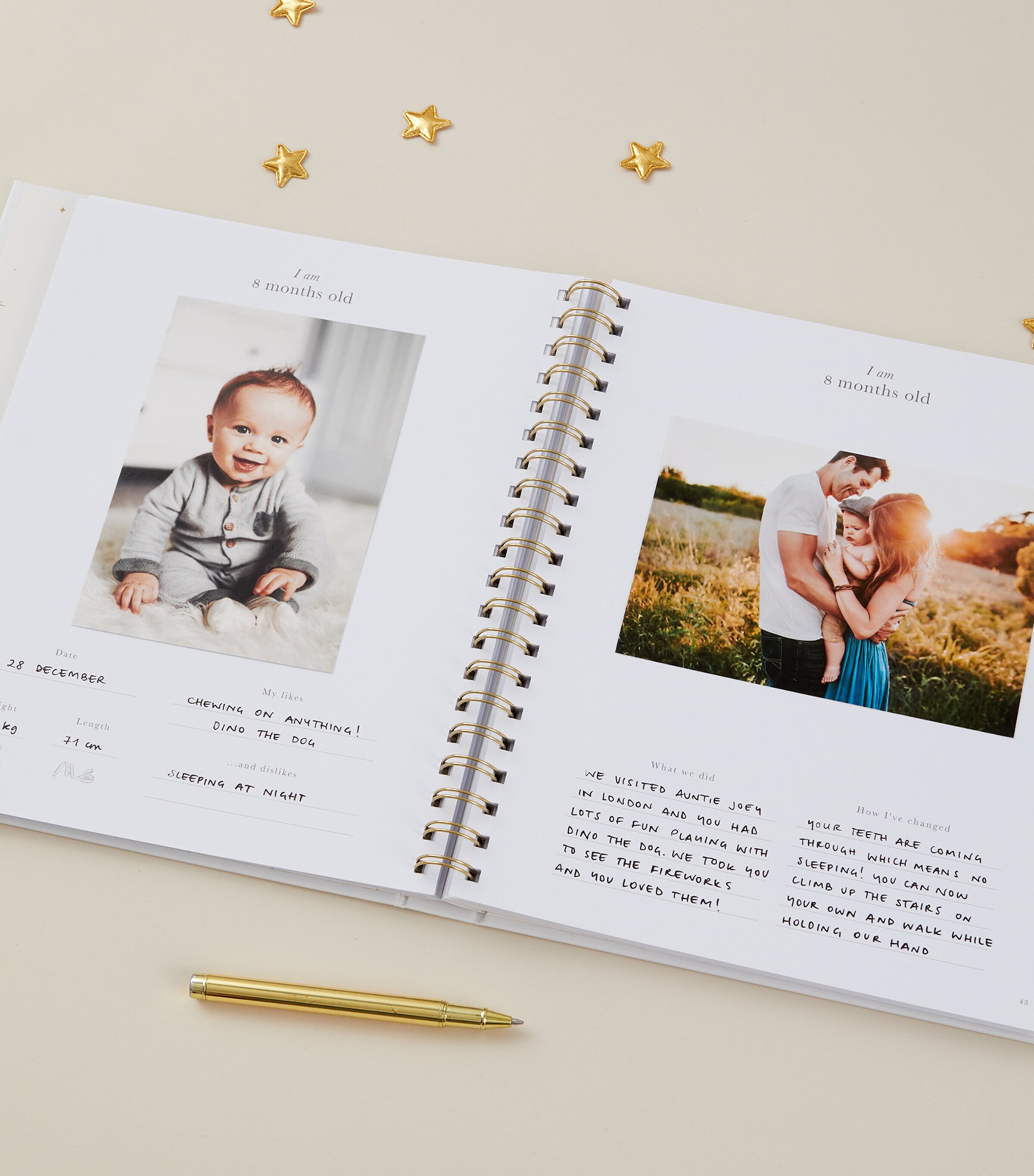 Blush and Gold My Baby Memory Book Beige, Gold Image 10