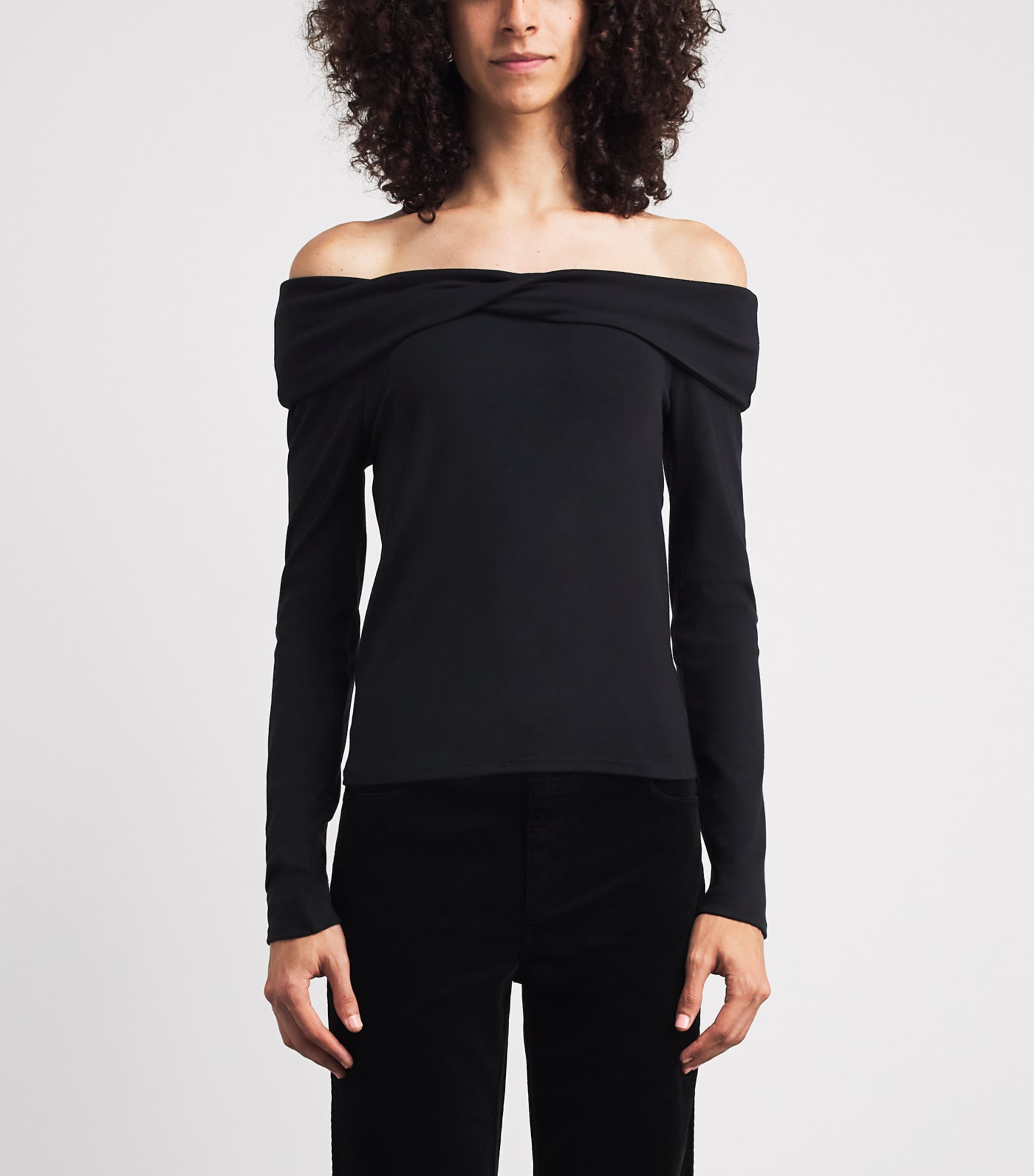 PAIGE Womens Off-The-Shoulder Aaliyah Top Black Image 4