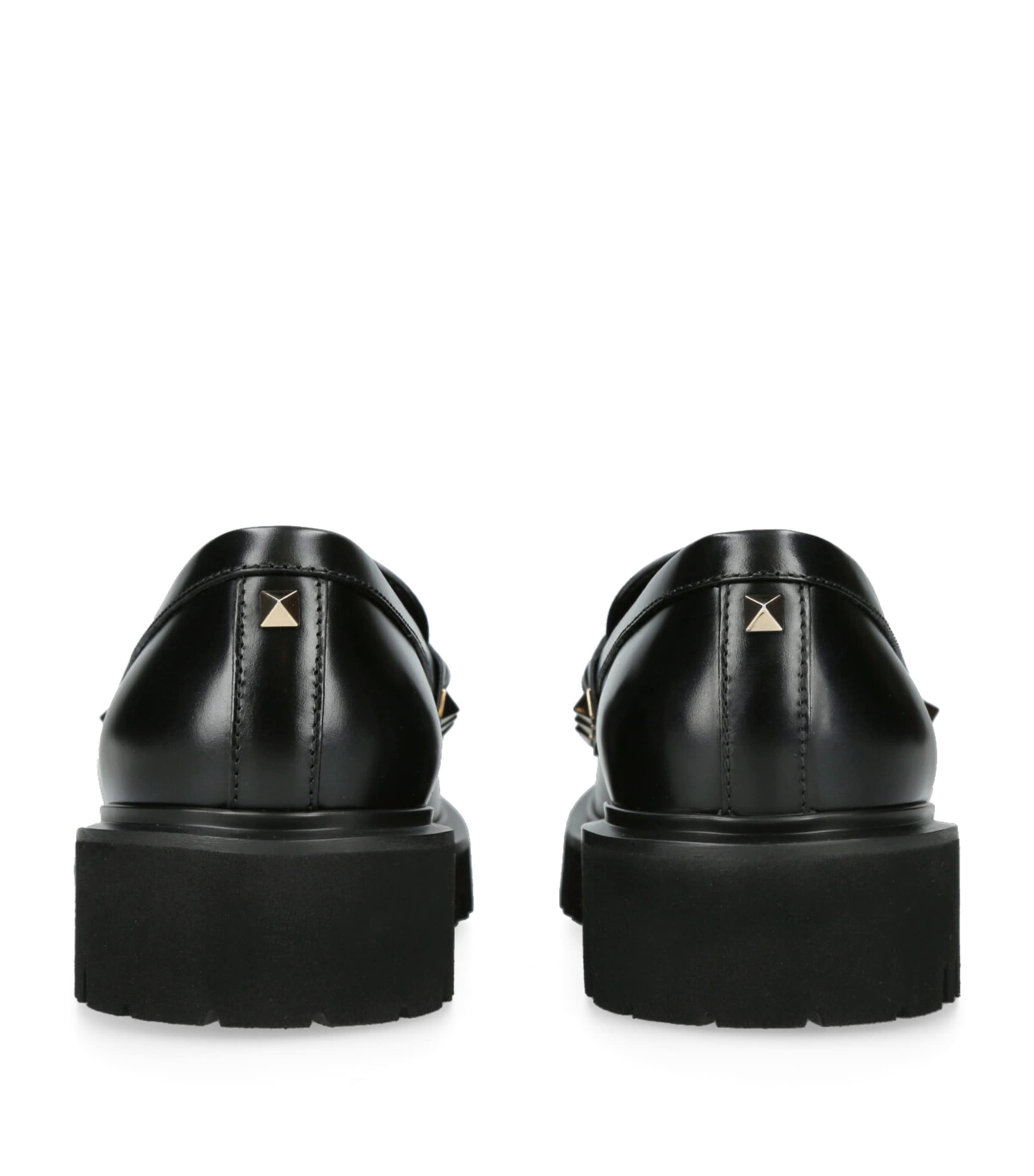 Valentino Garavani Leather Rockstud Loafers 50 Black Image 4