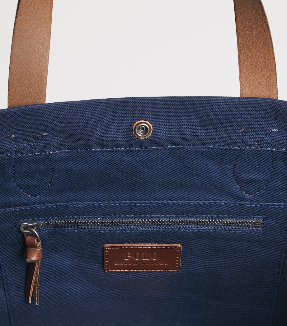 Canvas Polo Bear Tote Bag NEWPORT NAVY Image 4