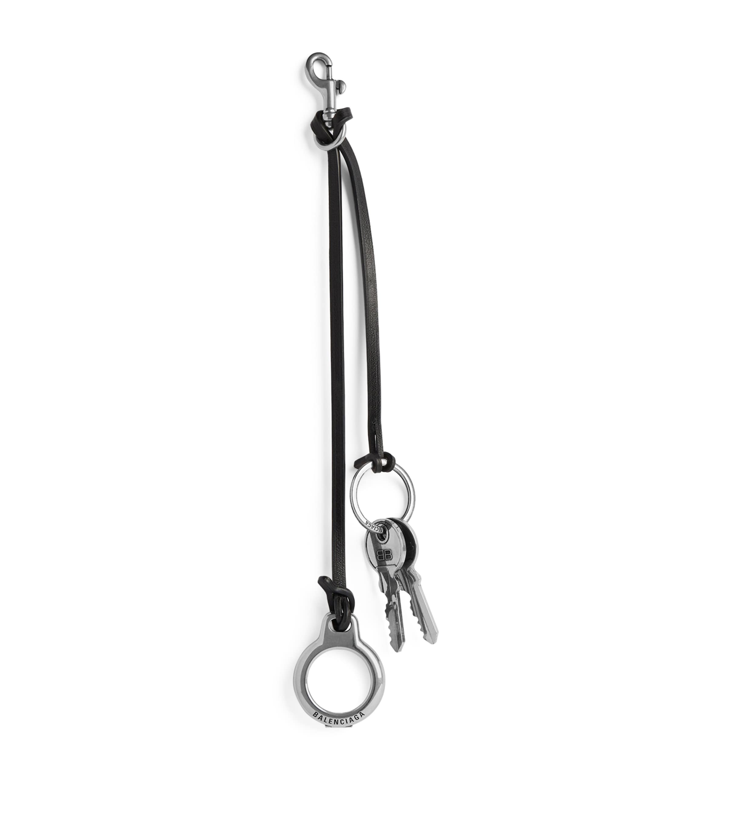 Balenciaga Airtag Subway Compatible Keychain In Black