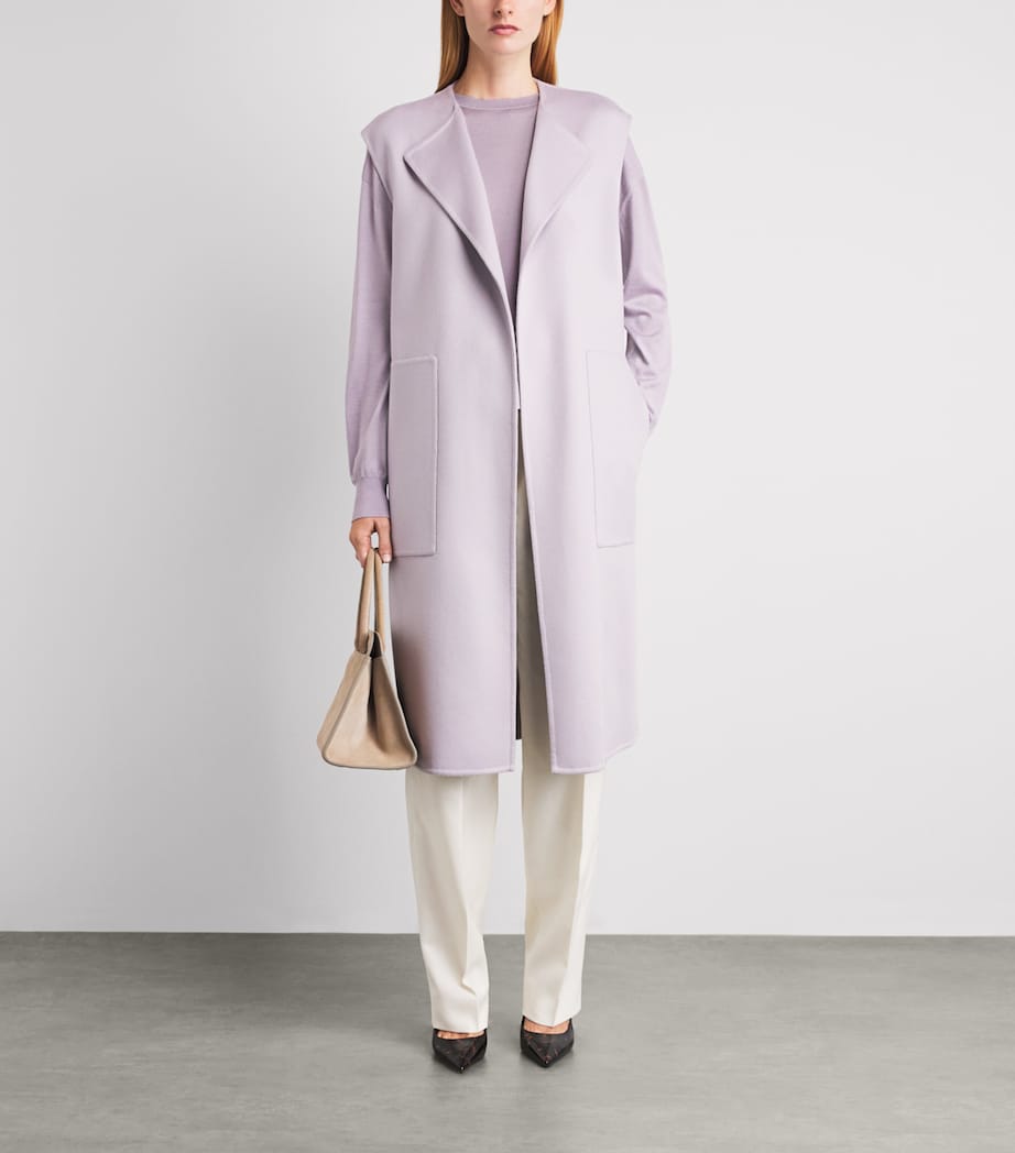 Agnona Womens Wool-Silk-Cashmere Crew-Neck Sweater Lilac Mauve Image 2