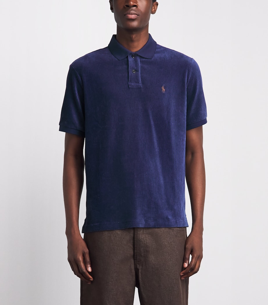 Polo Ralph Lauren Mens Corduroy Polo Pony Polo Shirt Newport Navy Image 4