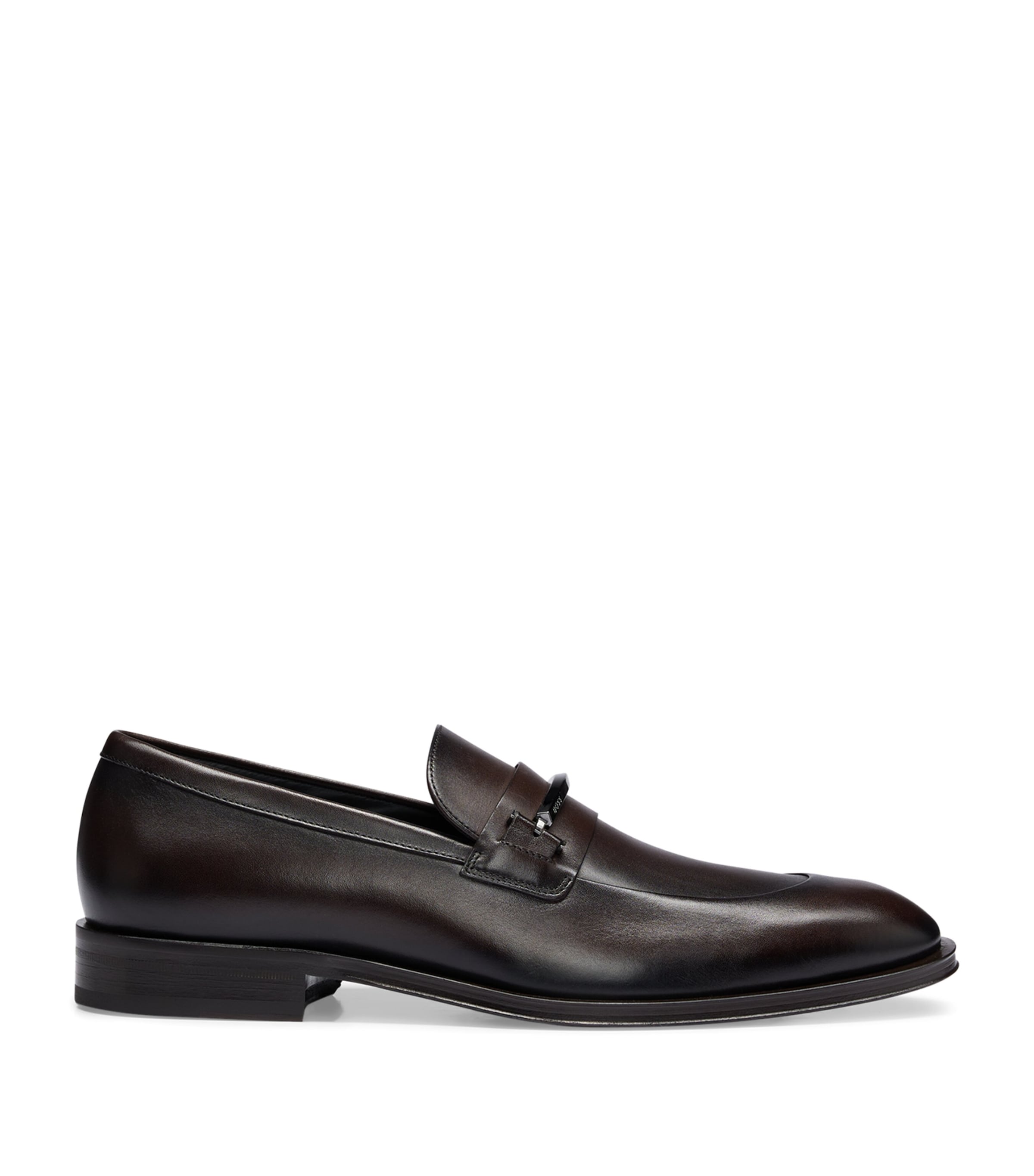 Hugo Boss Leather Loafers In Brown