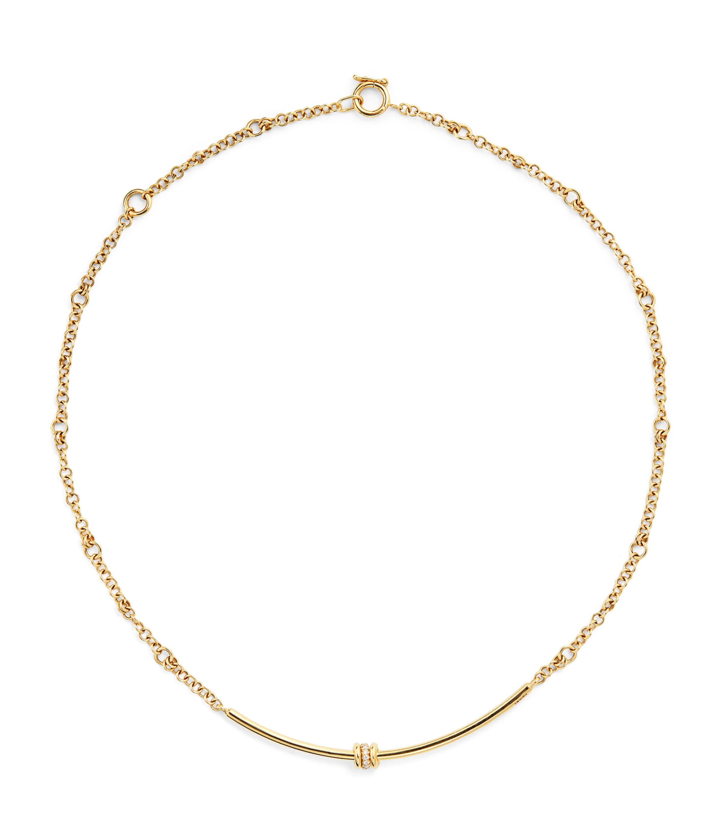 Spinelli Kilcollin Yellow Gold And Diamond Arc Gravity Chain Necklace In Gold