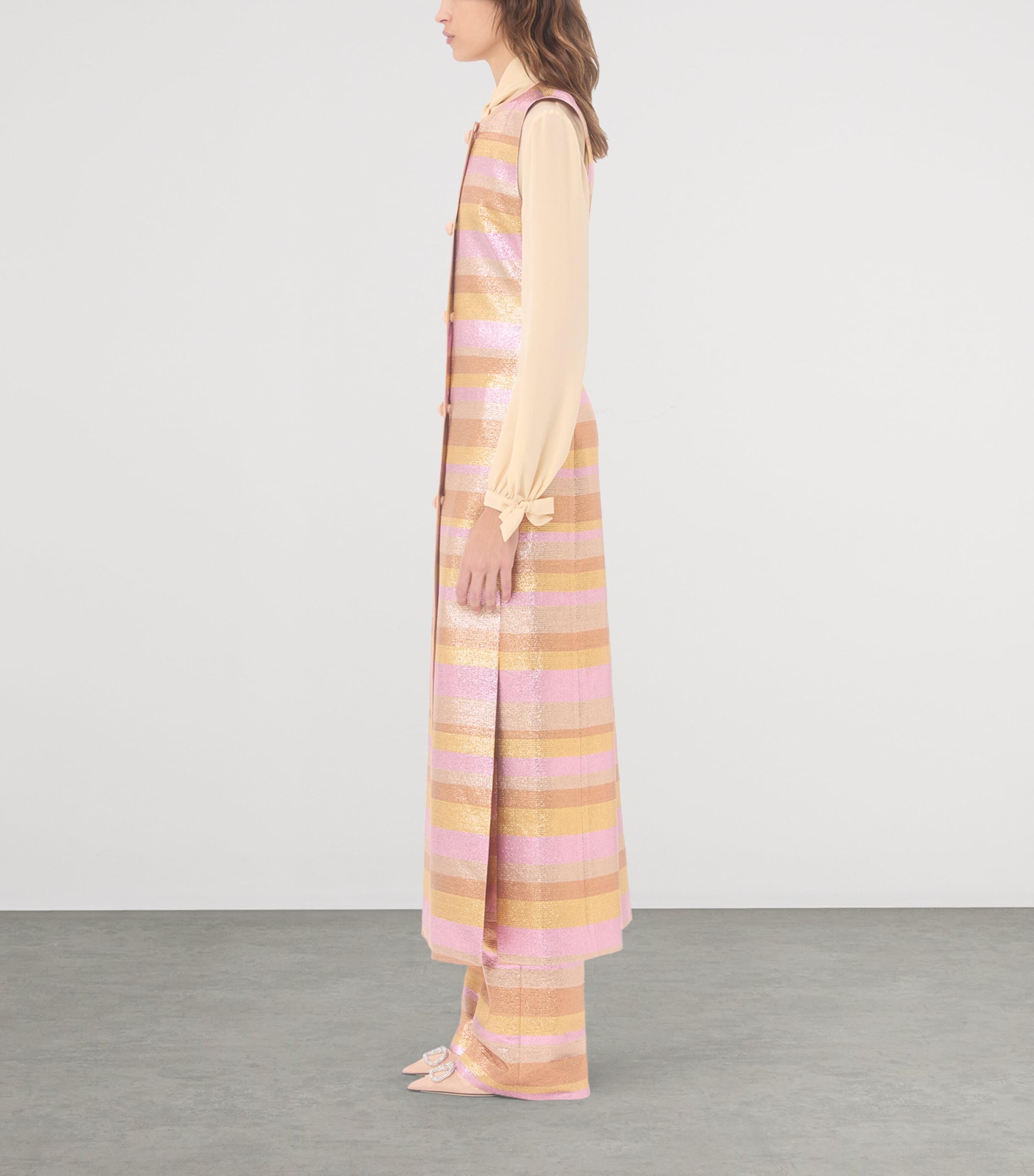 Valentino Womens Metallic Stripe Vest Image 3