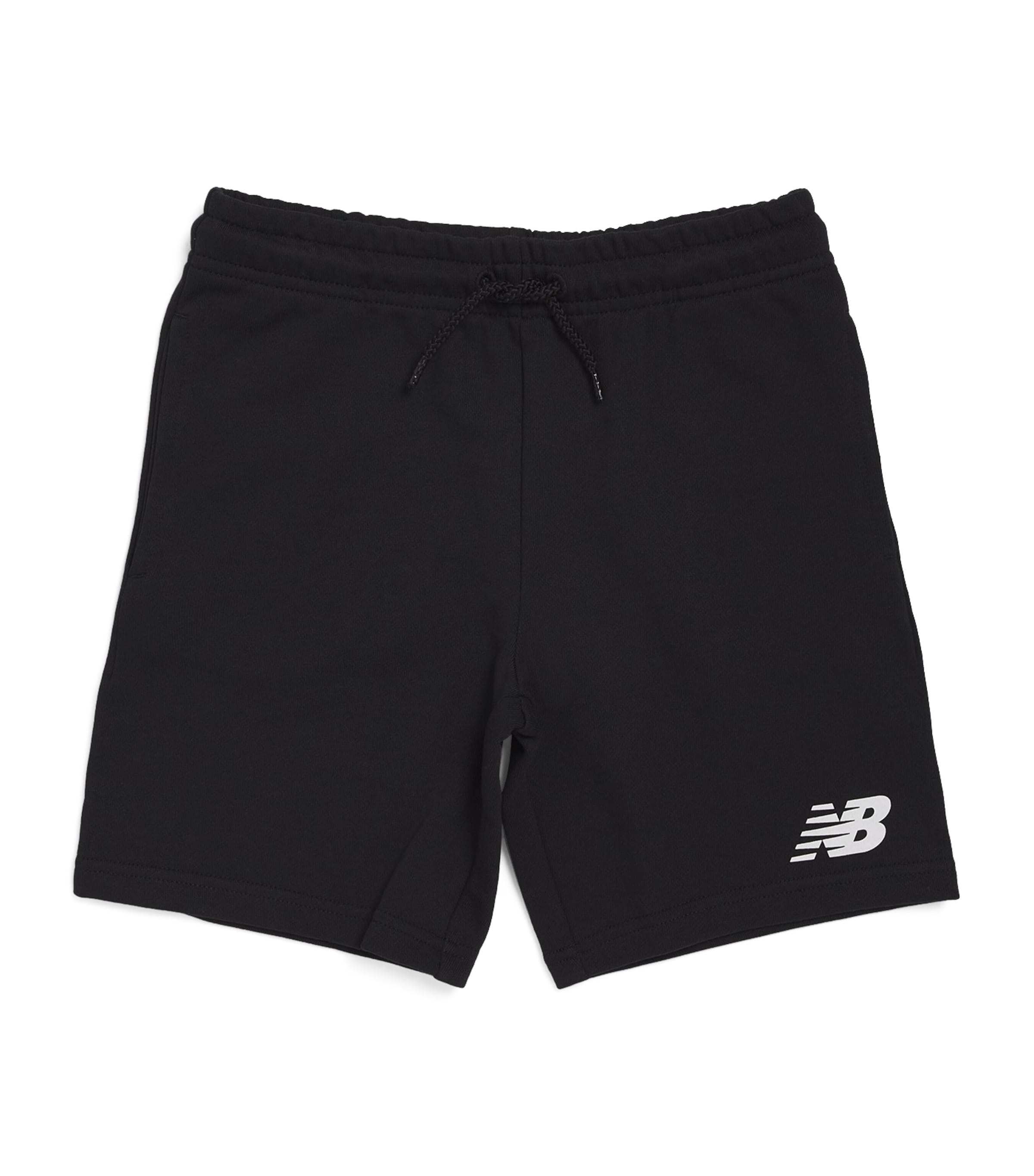 New Balance Kids' Cotton Stacked Logo Shorts In Black